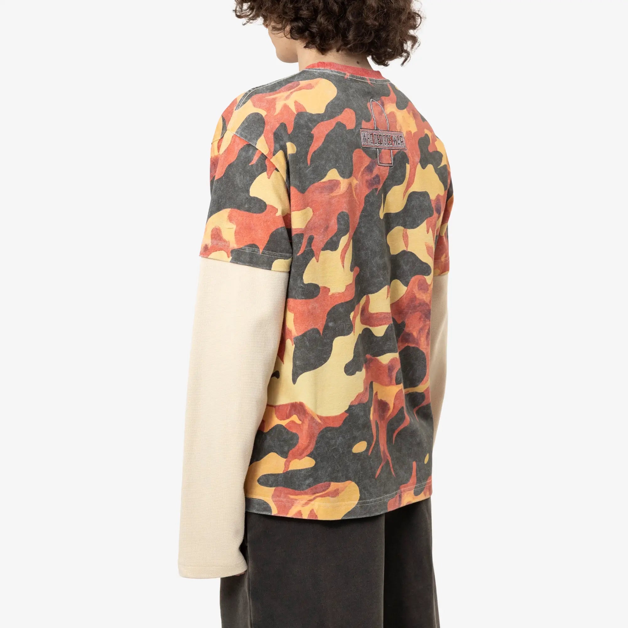 Who Decides War Flame Camo Double Sleeve Tee Multi - 4