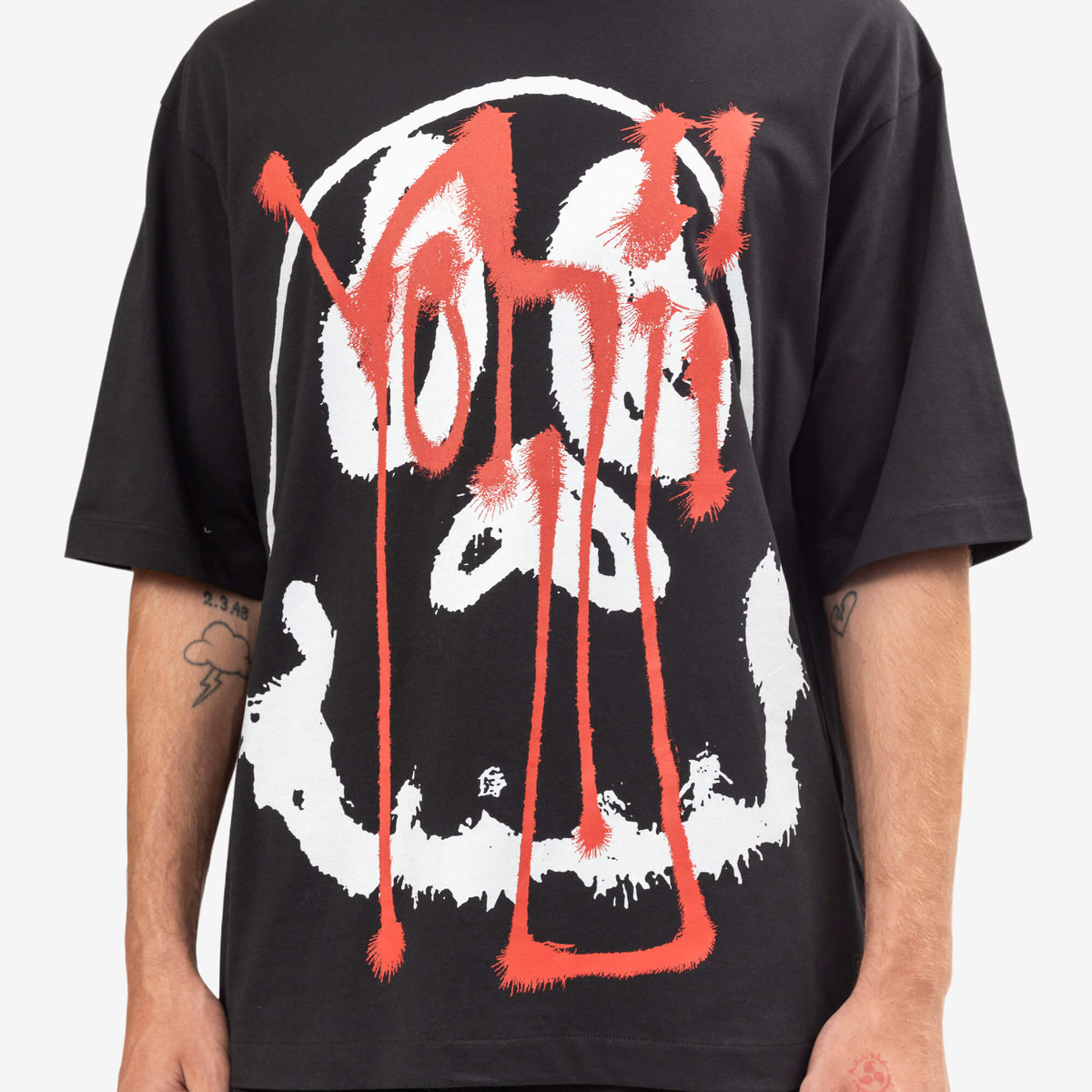 Y-3 Chito Graphic Skull T-Shirt Black-5