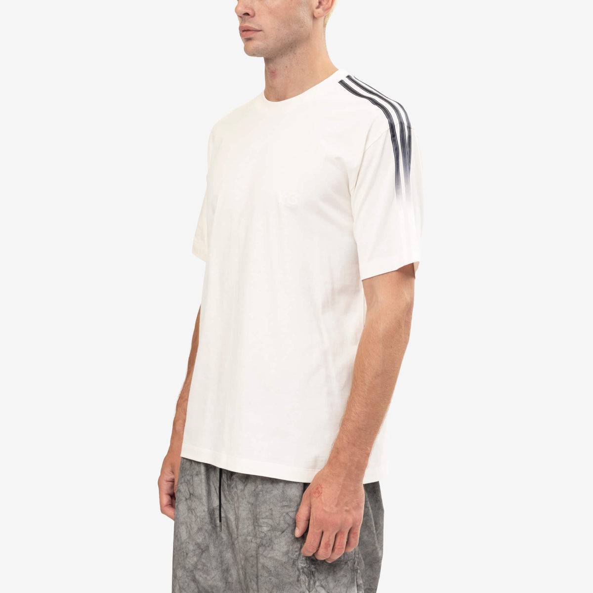Y-3 Gradient Stripes Short Sleeve T-Shirt Chalk White-3