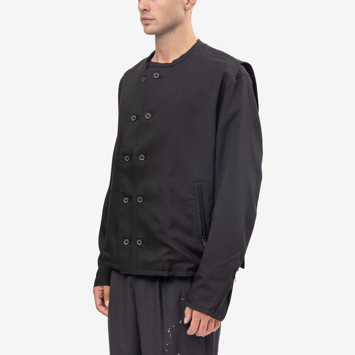 Y-3 Sport Uniform Adaptive Collarless Jacket Black-3