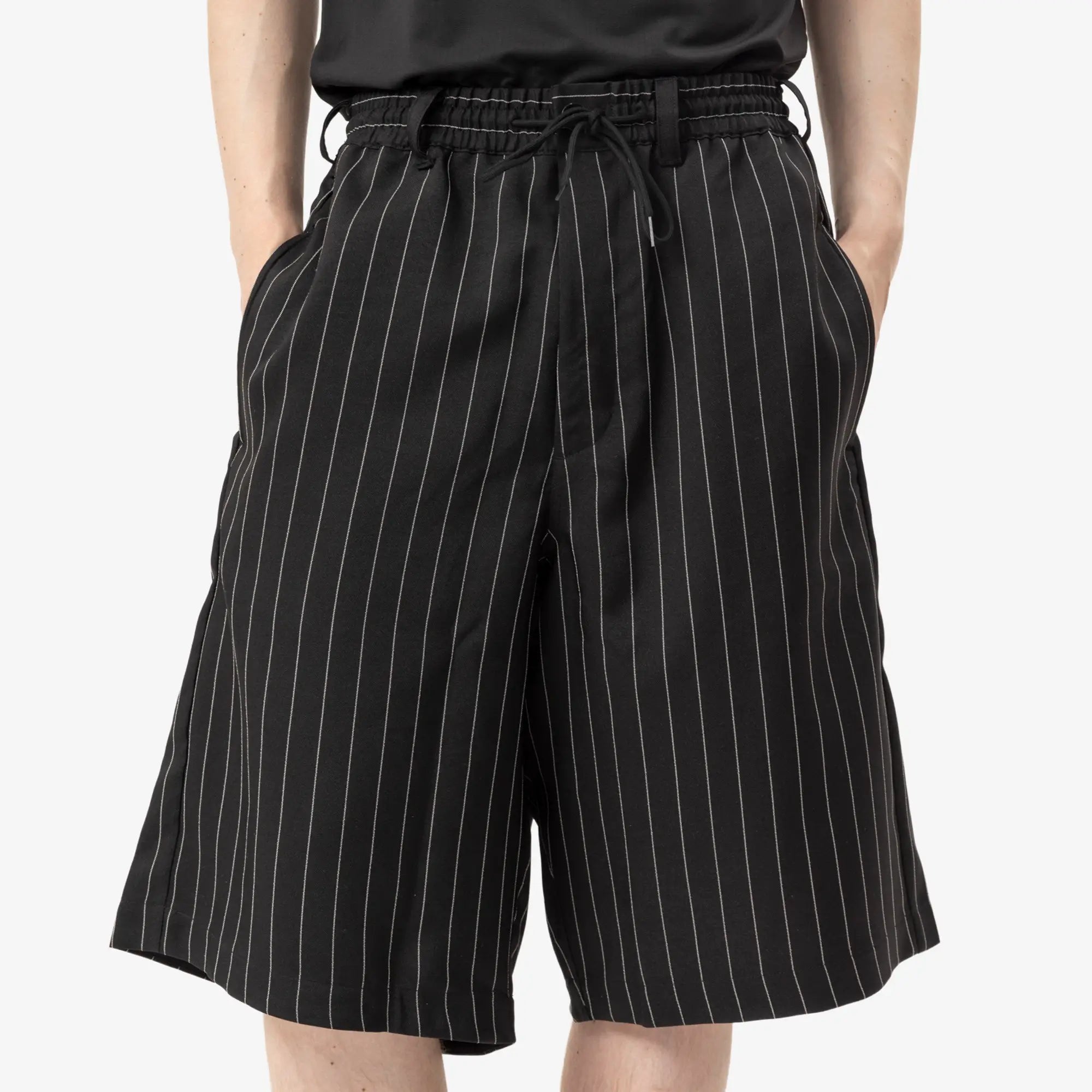 Y - 3 Sport Uniform Pinstripe Shorts Black - 5