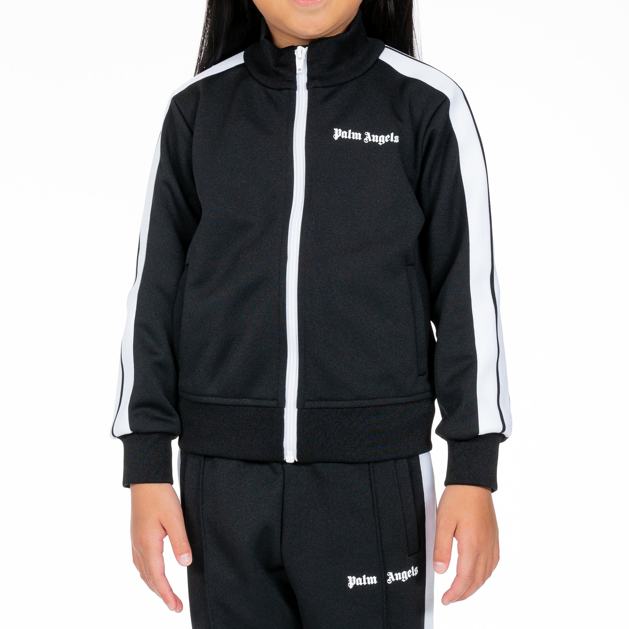 Palm Angels Kids Classic Black Track Jacket Black - 1