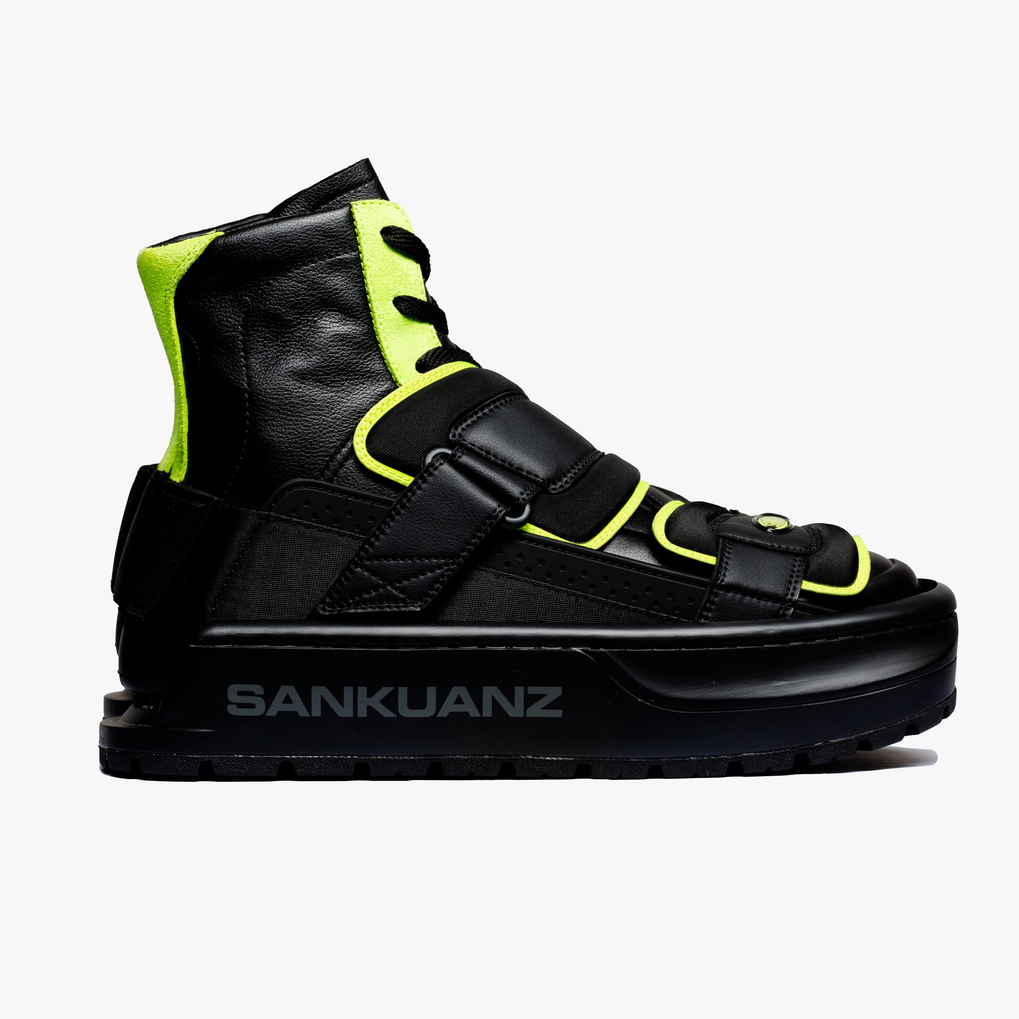 Sankuanz Neon Stripe Sandal Boots Black - 5
