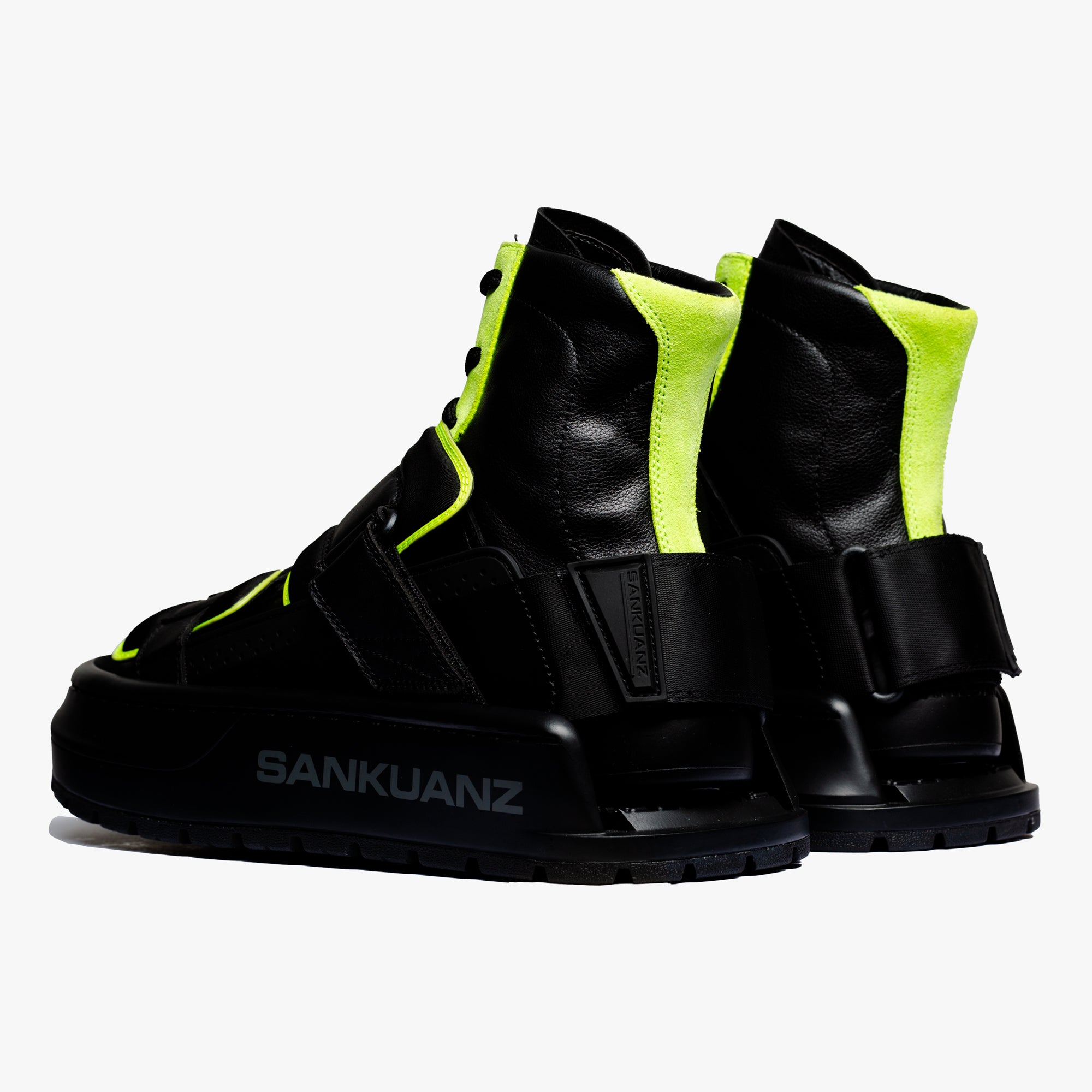 Sankuanz Neon Stripe Sandal Boots Black - 9