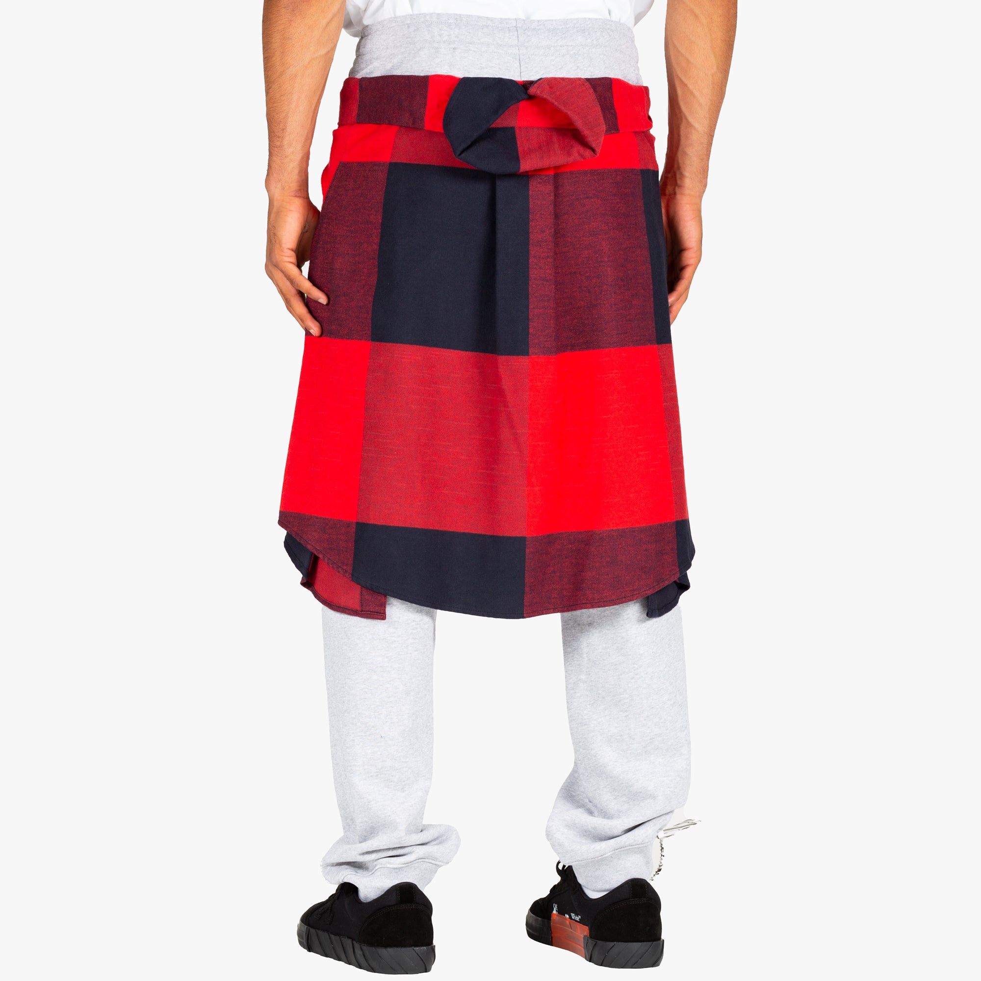 Moschino Layered Check Shirt Sweatpants Grey - 3