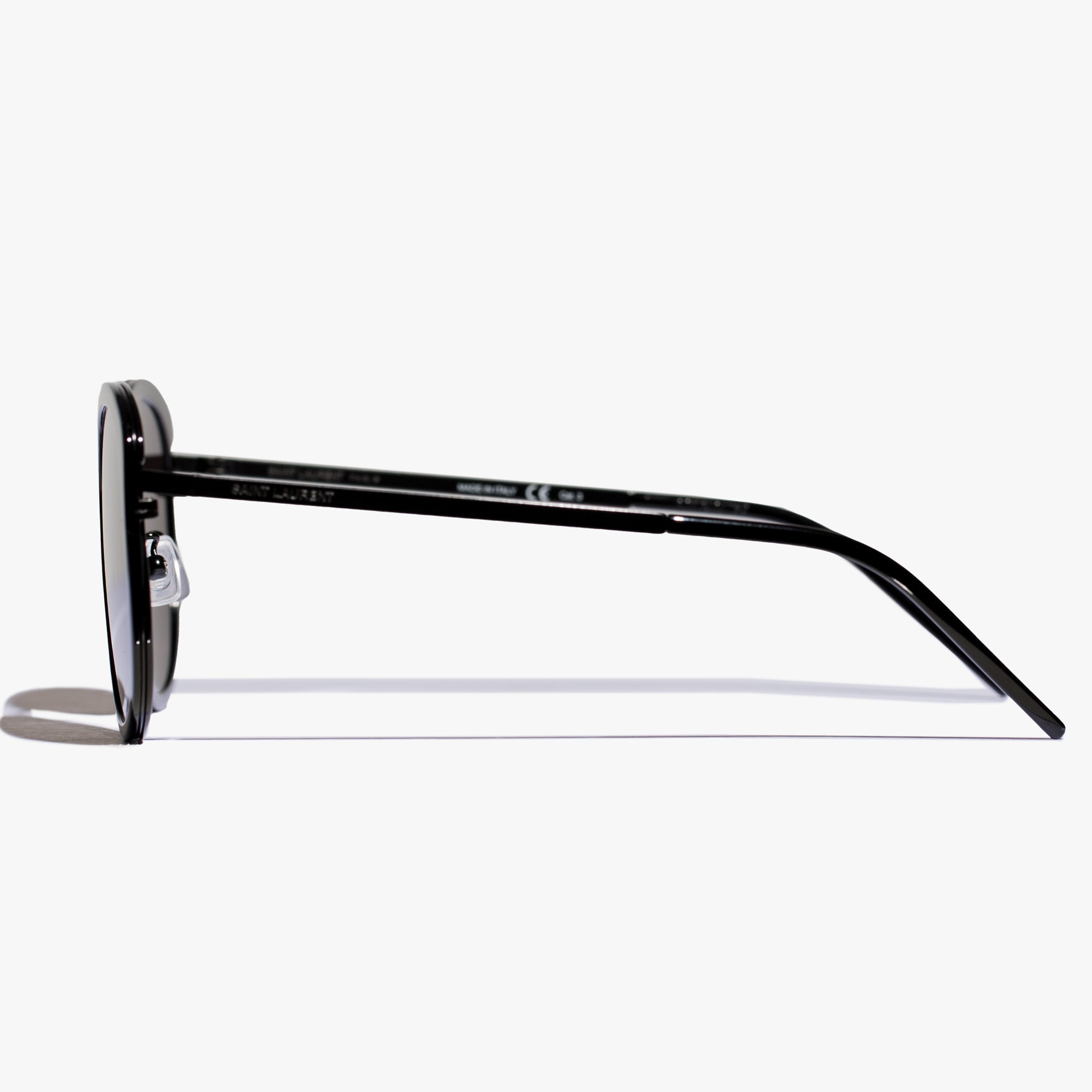 Saint Laurent Eyewear Womens Black Round Slim Sunglasses Black - 5