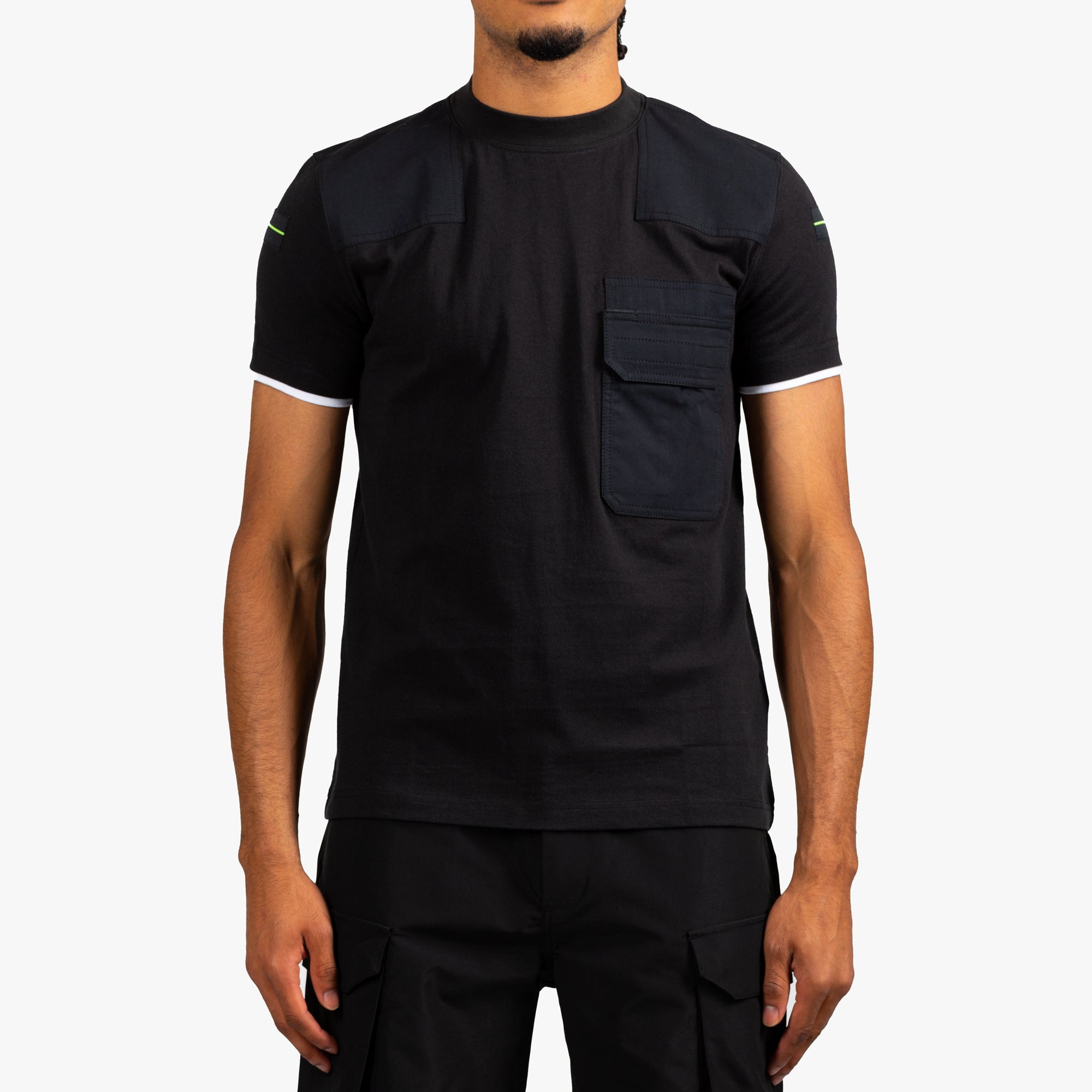 Sankuanz Pocket Double Sleeve T-Shirt Black - 1