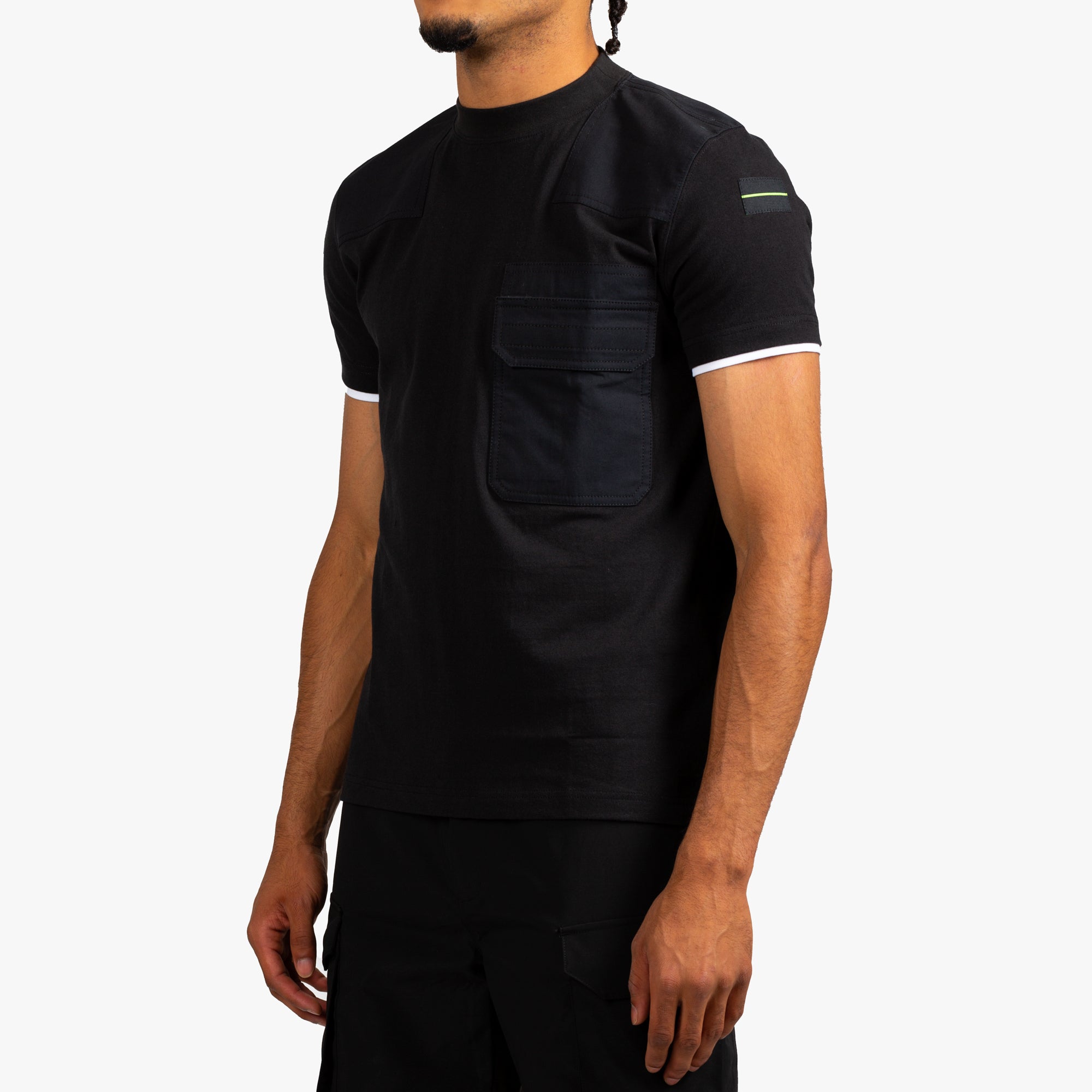 Sankuanz Pocket Double Sleeve T-Shirt Black - 2