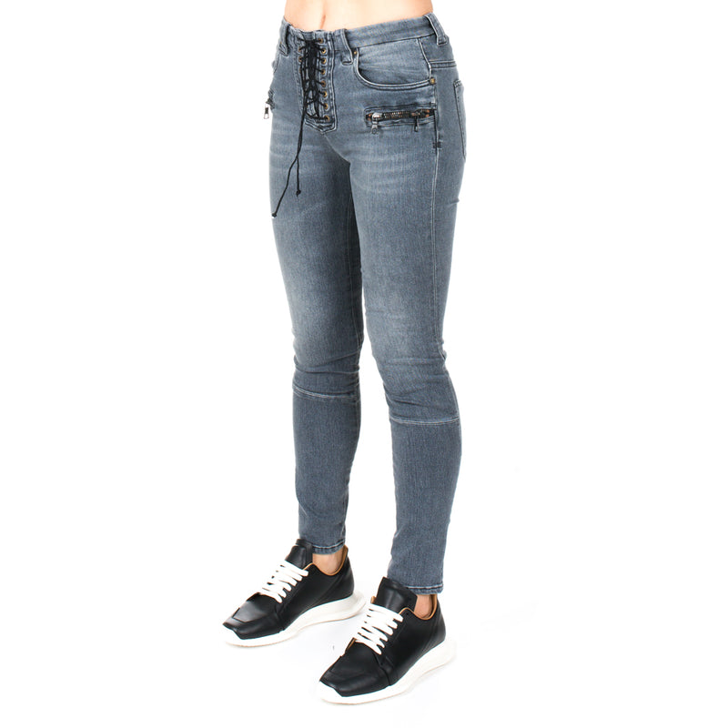 Lace Up Skinny Jeans