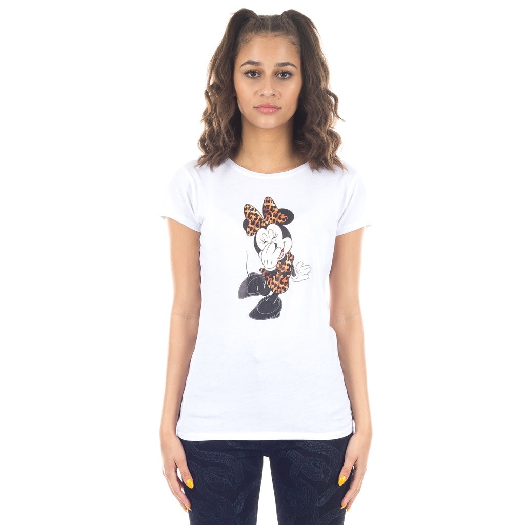 Marcelo Burlon Womens Minnie Mouse Leopard Tee White - 1