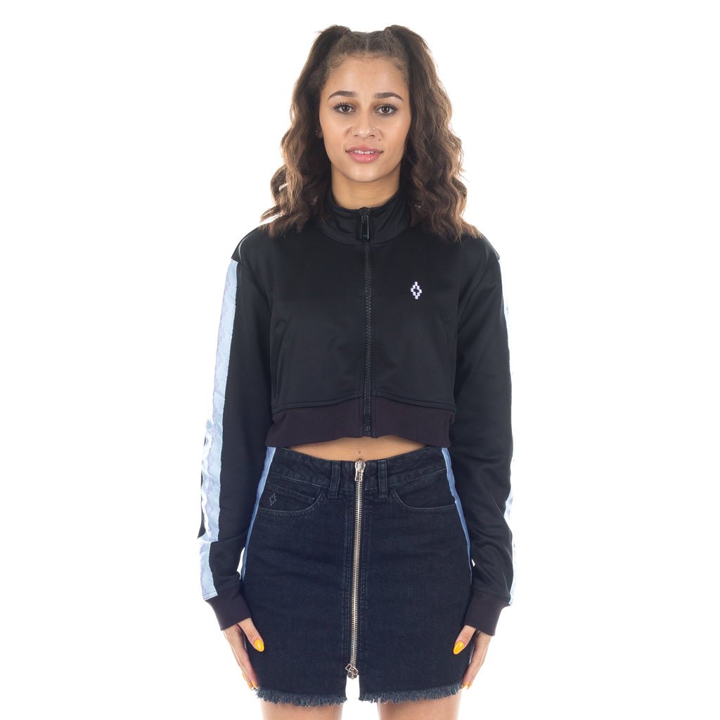 Marcelo Burlon Womens Cross Tape Track Jacket Black - 1