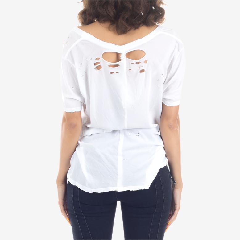 Unravel Womens Distressed Tee White - 2