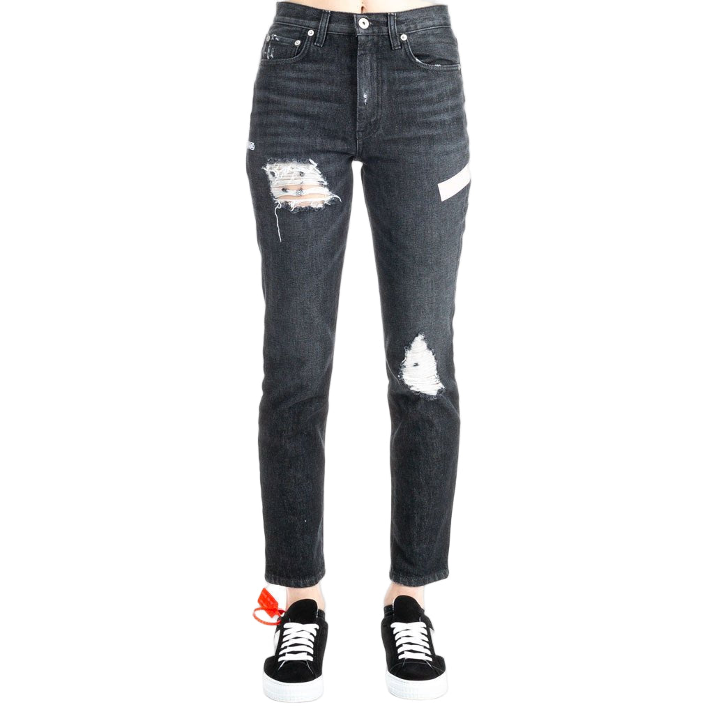 Heron Preston Womens Slim Tapered Jeans Black - 1