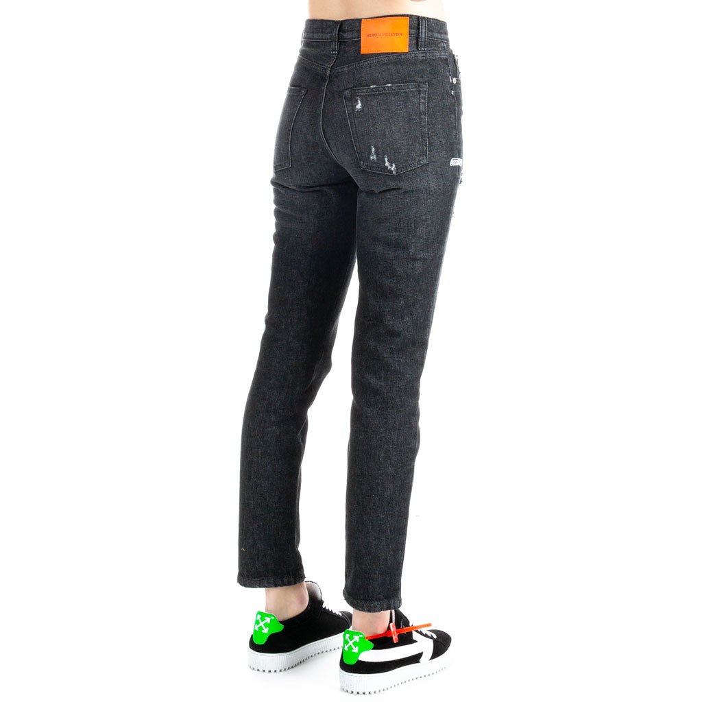 Heron Preston Womens Slim Tapered Jeans Black - 3