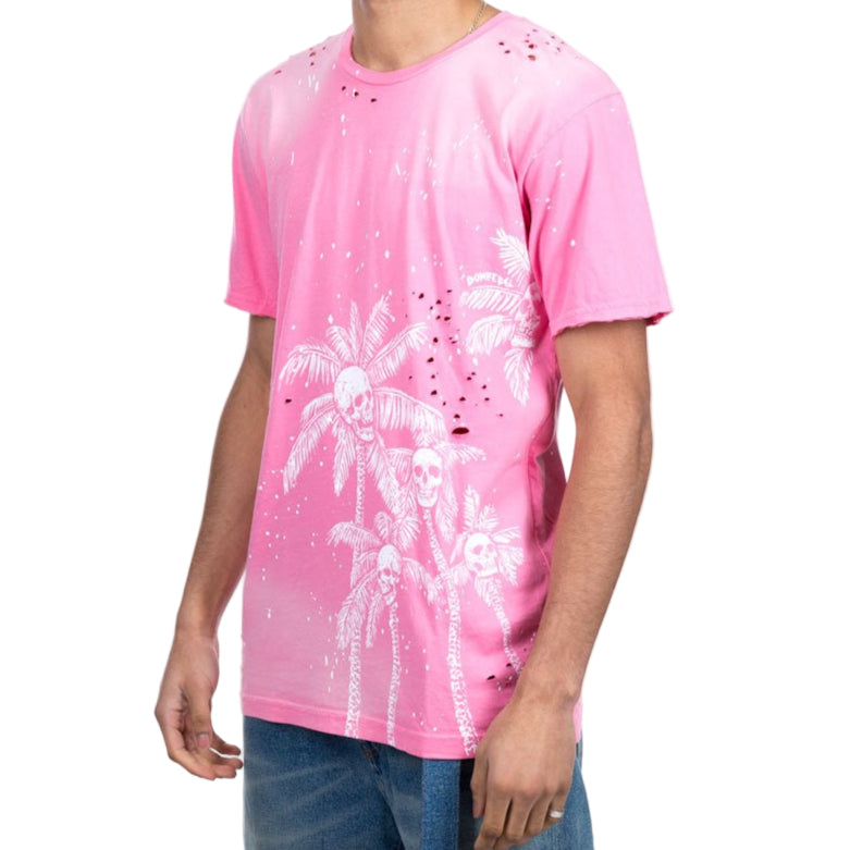 Photo of Dom Rebel Skull Palms Paint Splatter T-Shirt - 3