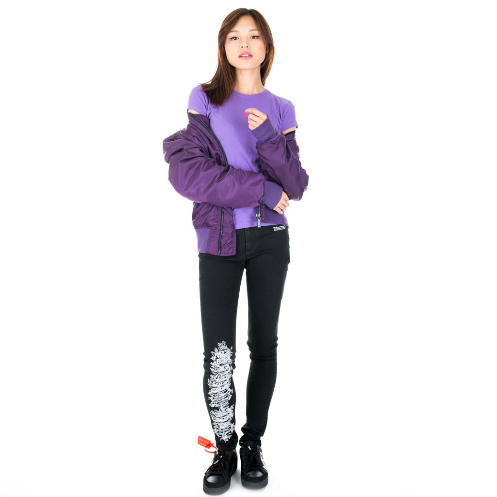 Marcelo Burlon Womens Elephant Bomber Jacket Violet - 4