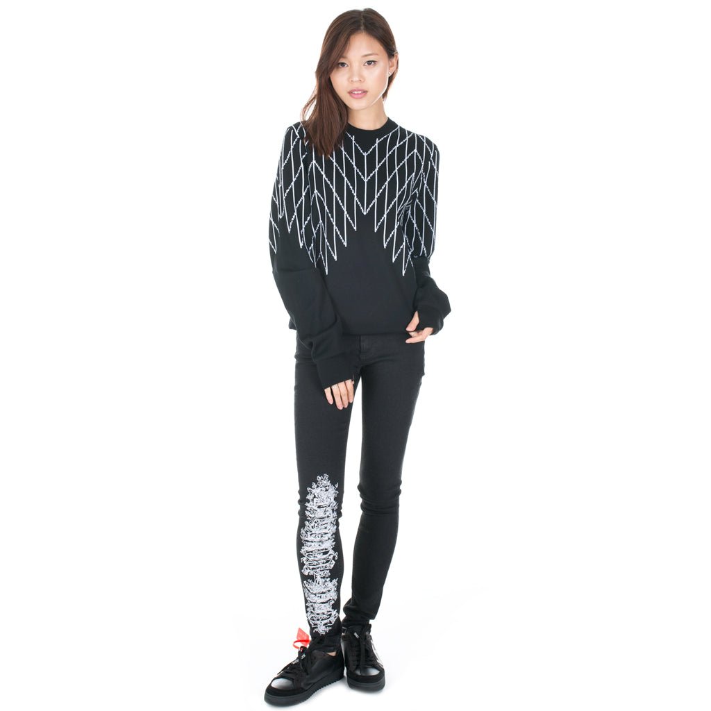 Black Barrett Football Net Knit Sweater Black - 8