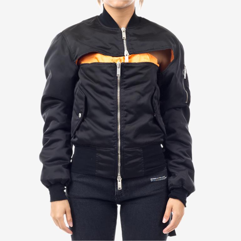 Unravel Womens Nylon Bolero Corset Bomber Black - 1