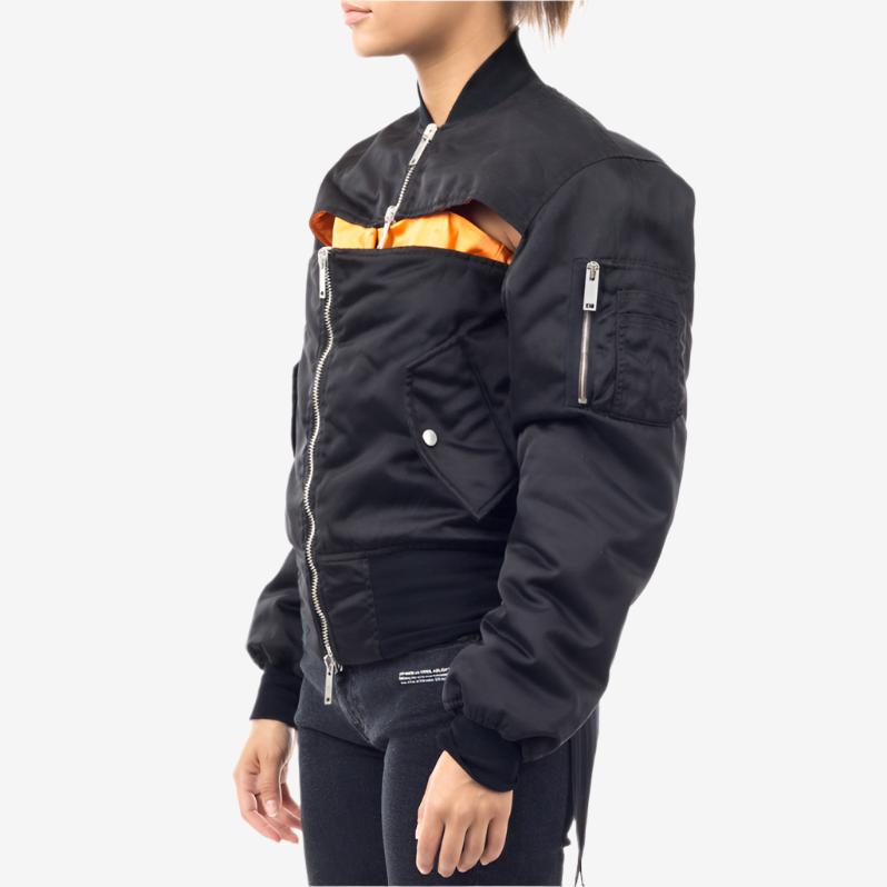 Unravel Womens Nylon Bolero Corset Bomber Black - 2