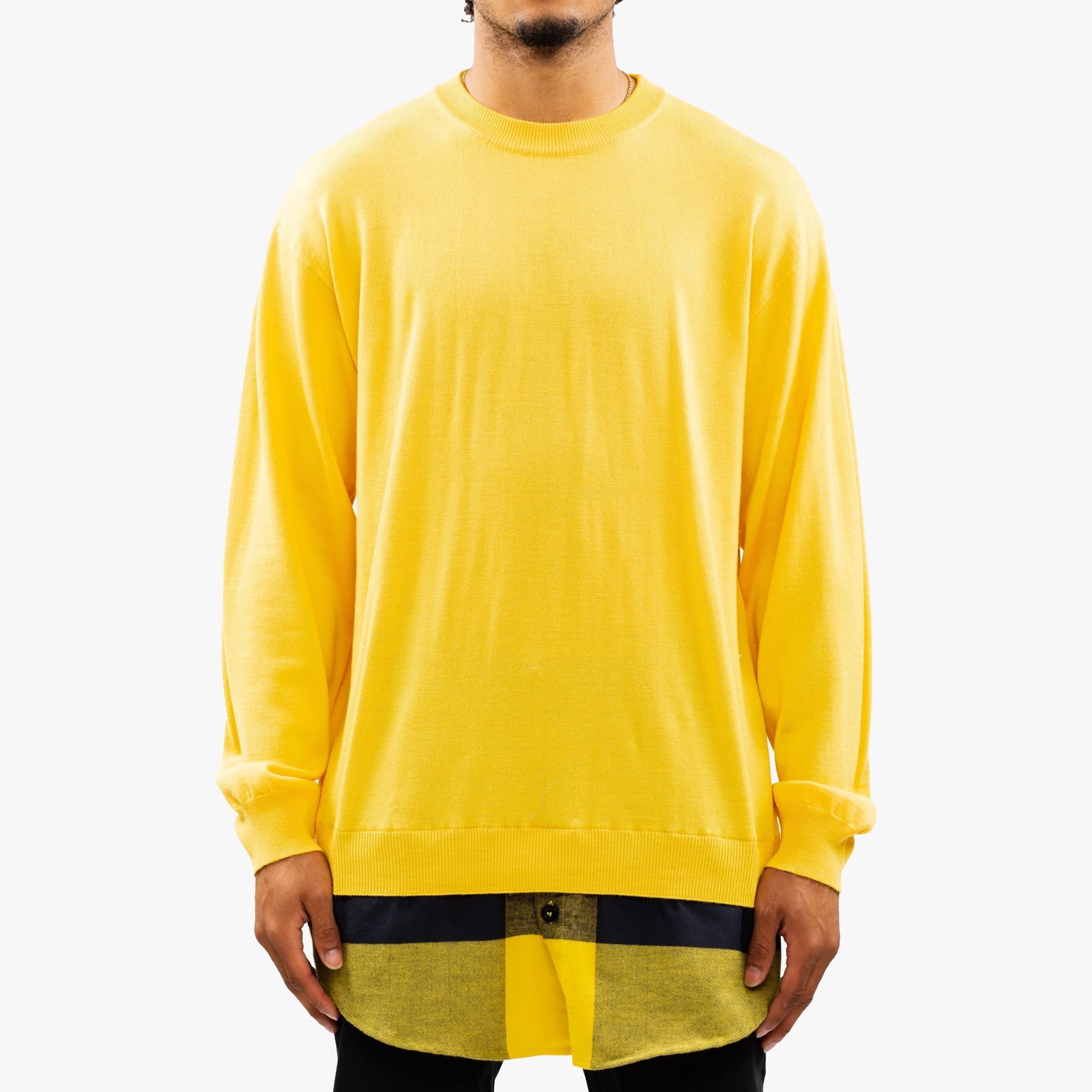 Moschino Layered Check Sweatshirt Yellow - 1
