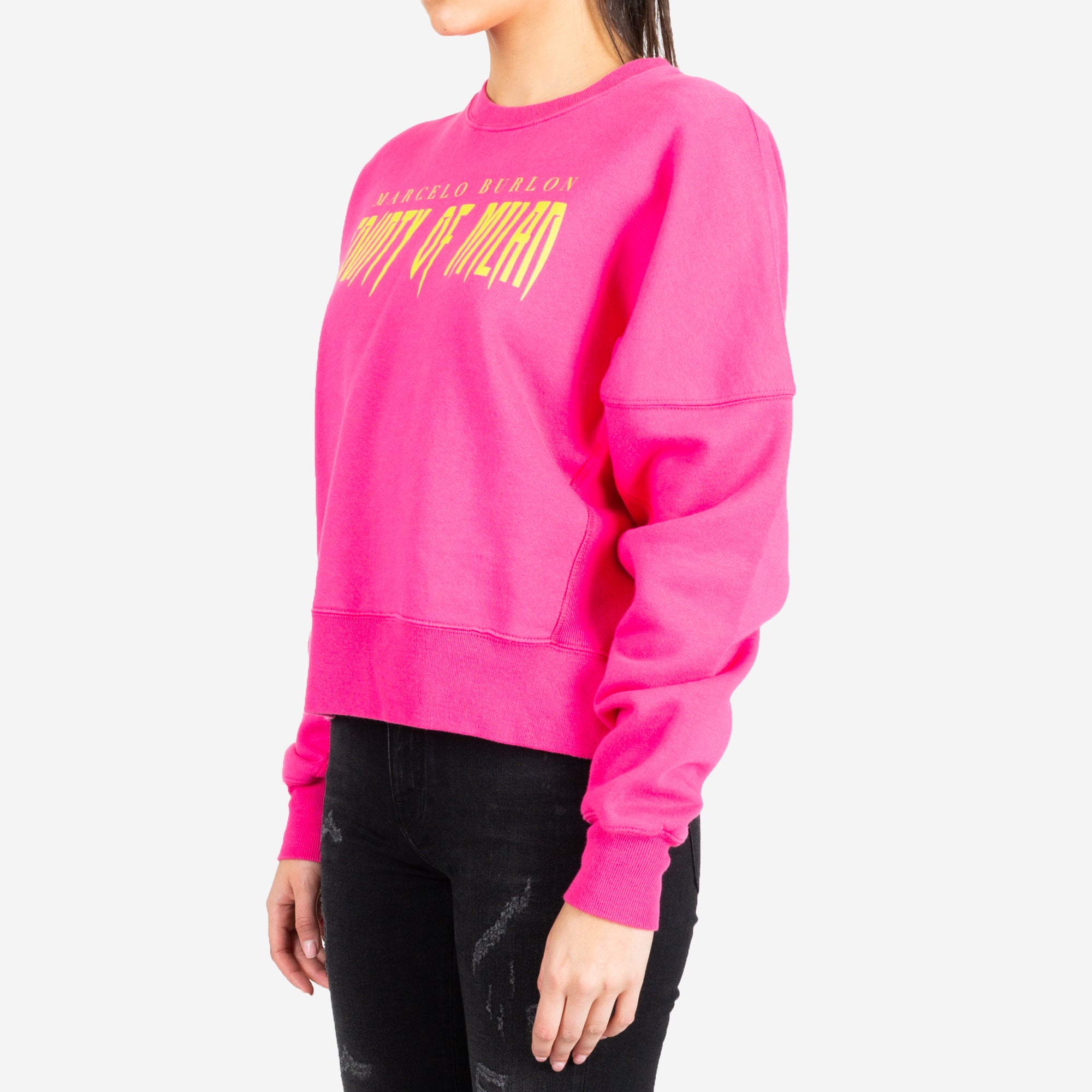 Marcelo Burlon Womens Sleepwalker Sweater Fuchsia - 2