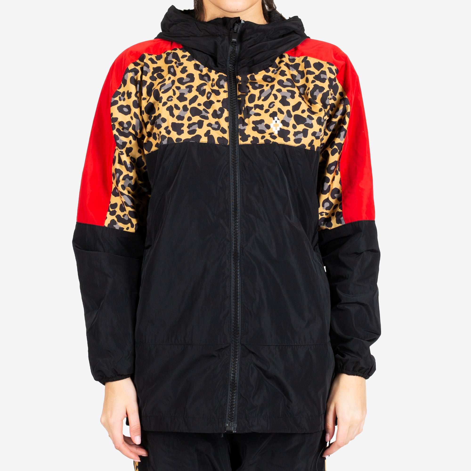 Marcelo Burlon Womens Leopard Block Windbreaker Multicolor - 1