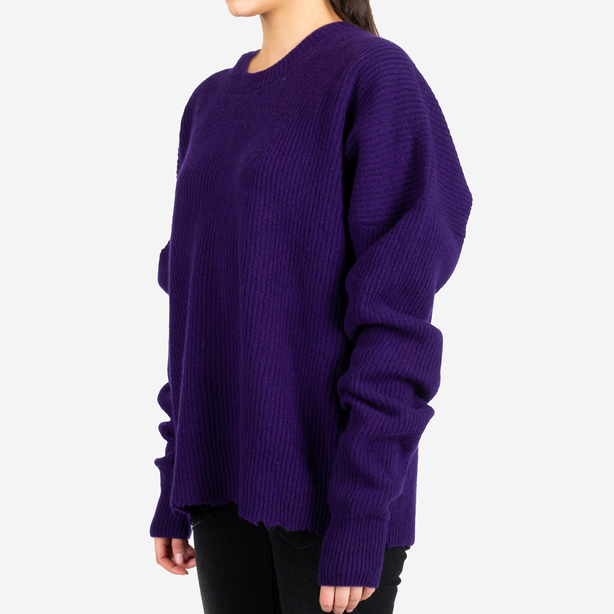 Unravel Womens Rib Oversized Chopped Sweater Lilac - 2