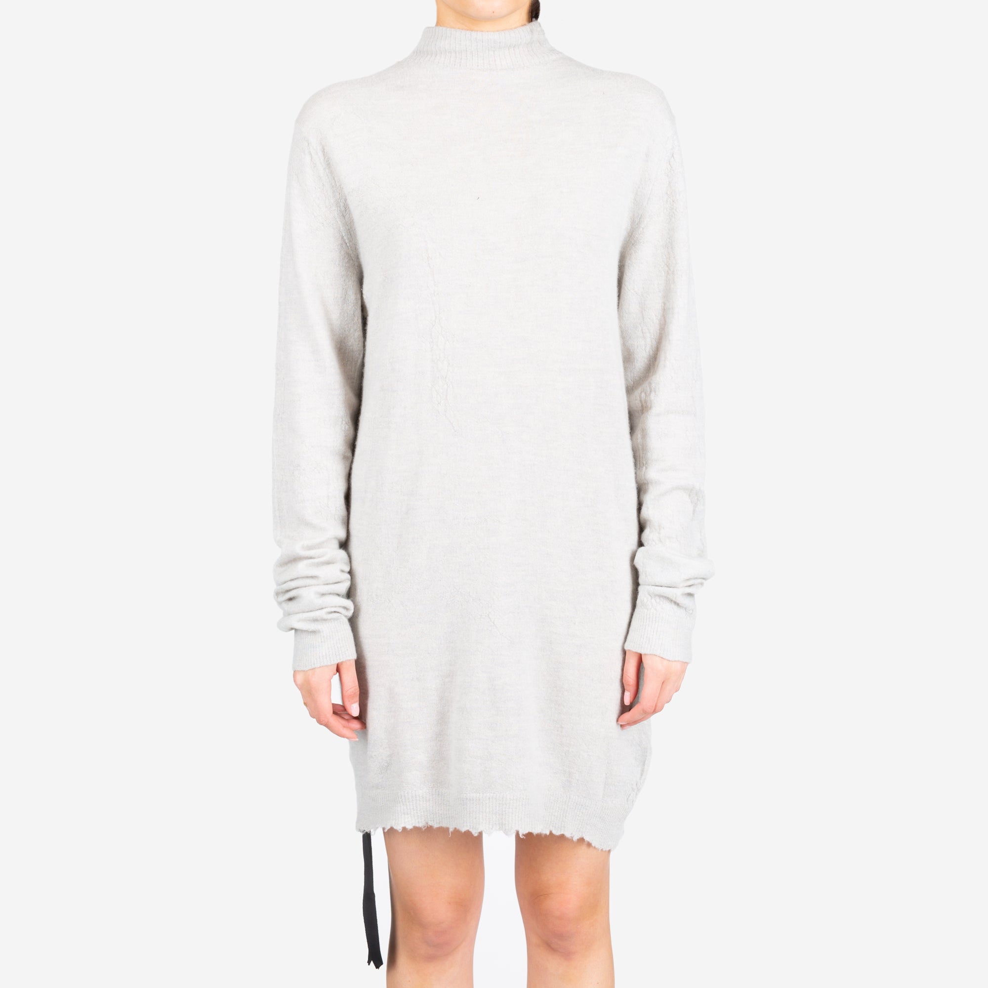 Unravel Womens Boiled Turtleneck Sweater Dress Light Grey - 1