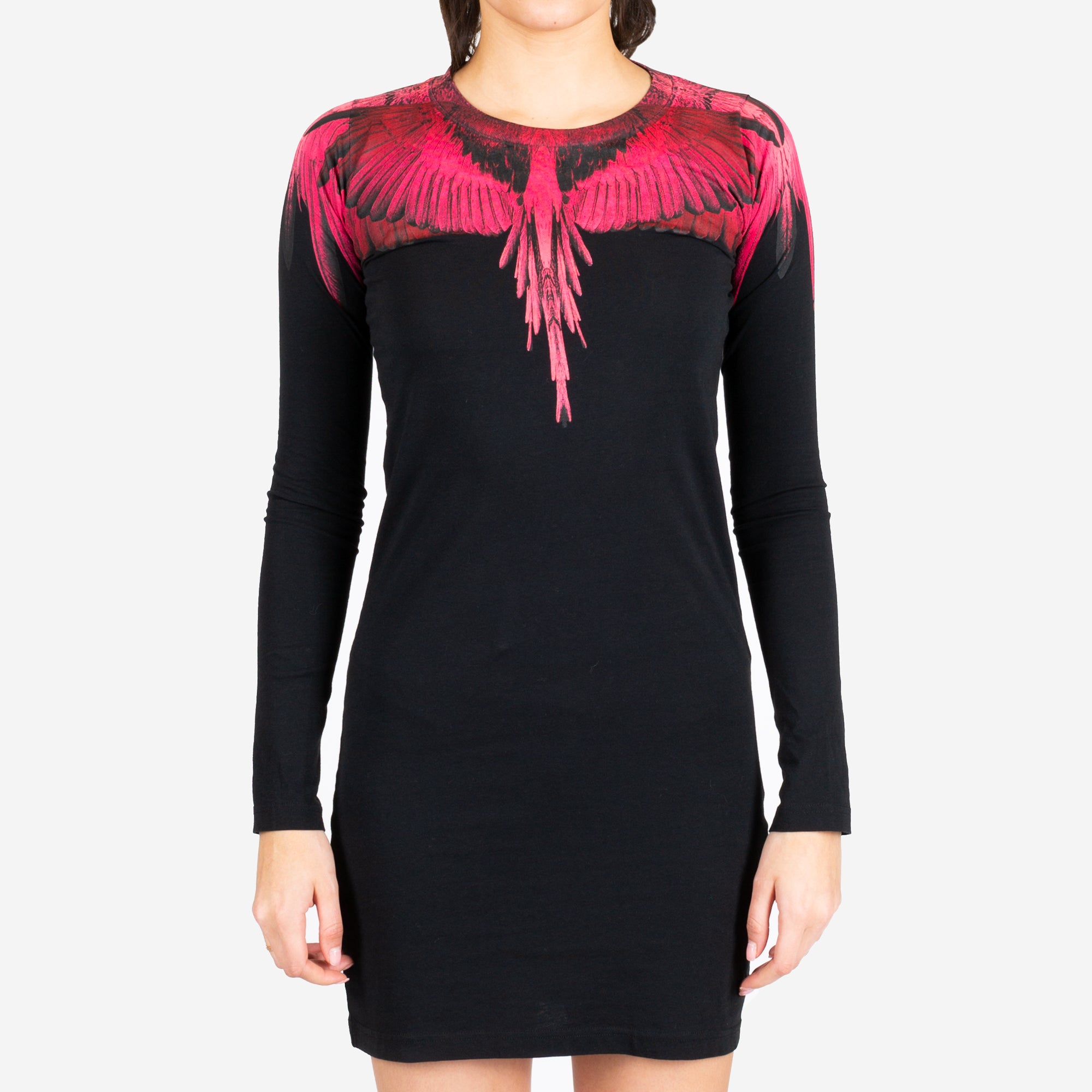 Marcelo Burlon Womens Fuchsia Wings Dress Black - 1