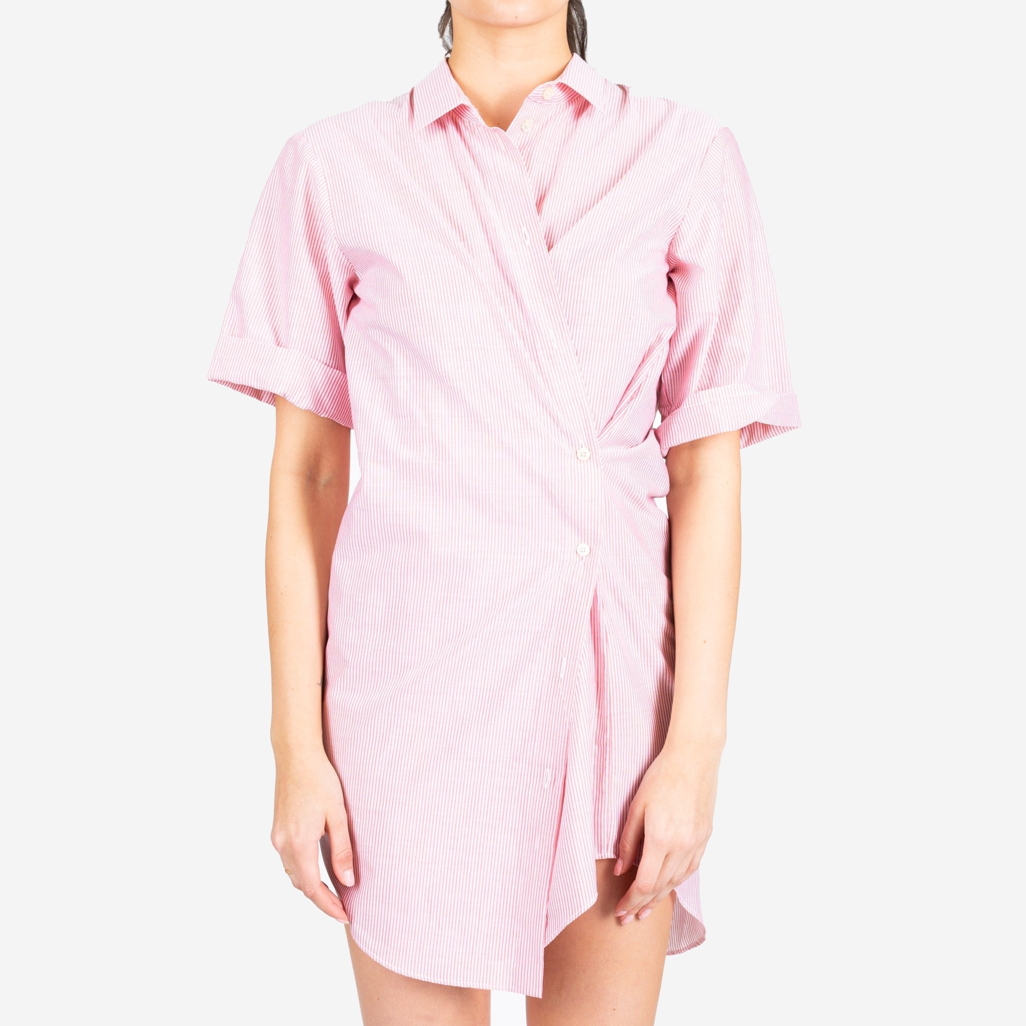 Unravel Womens Red Stripe Draped Shirt Red - 1