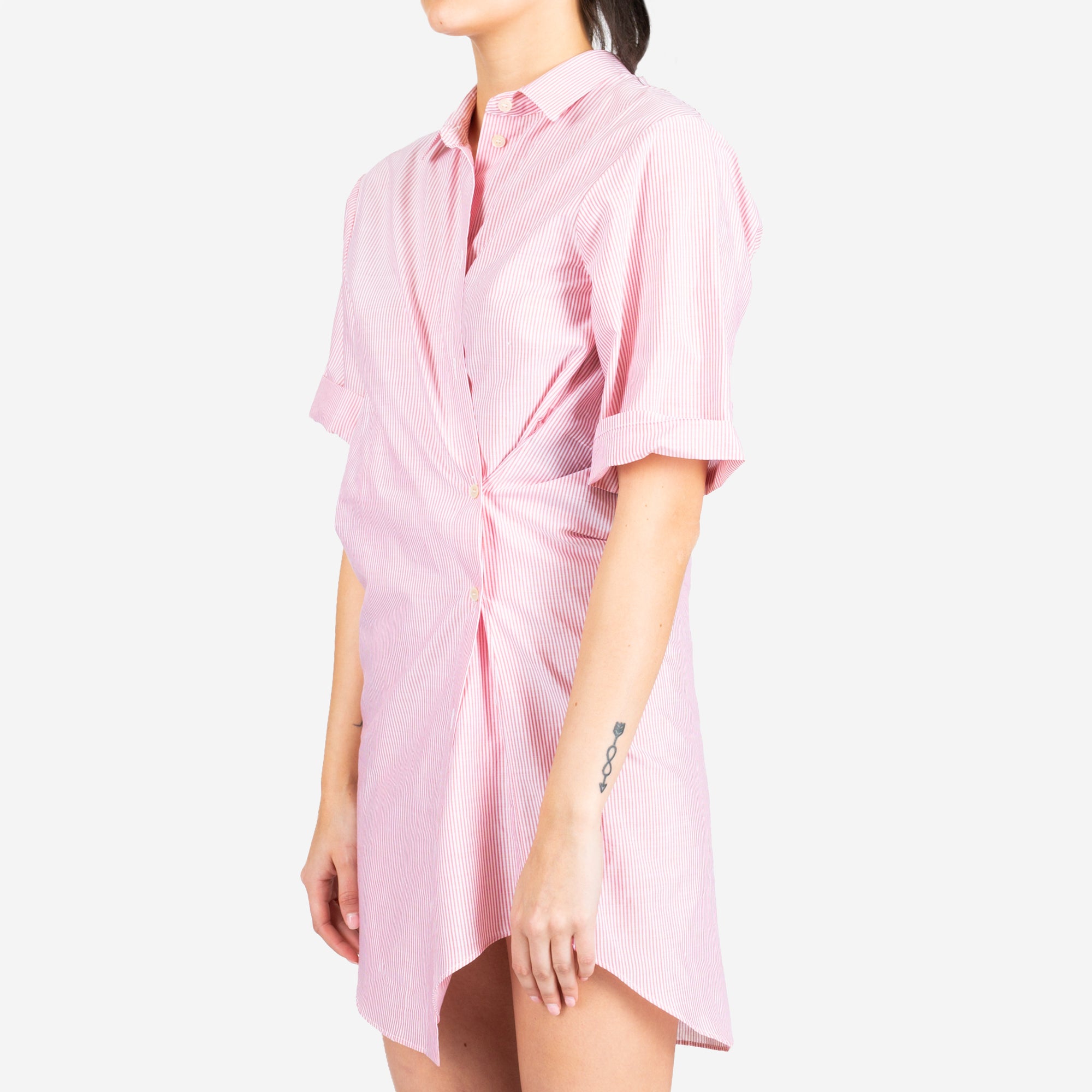 Unravel Womens Red Stripe Draped Shirt Red - 3