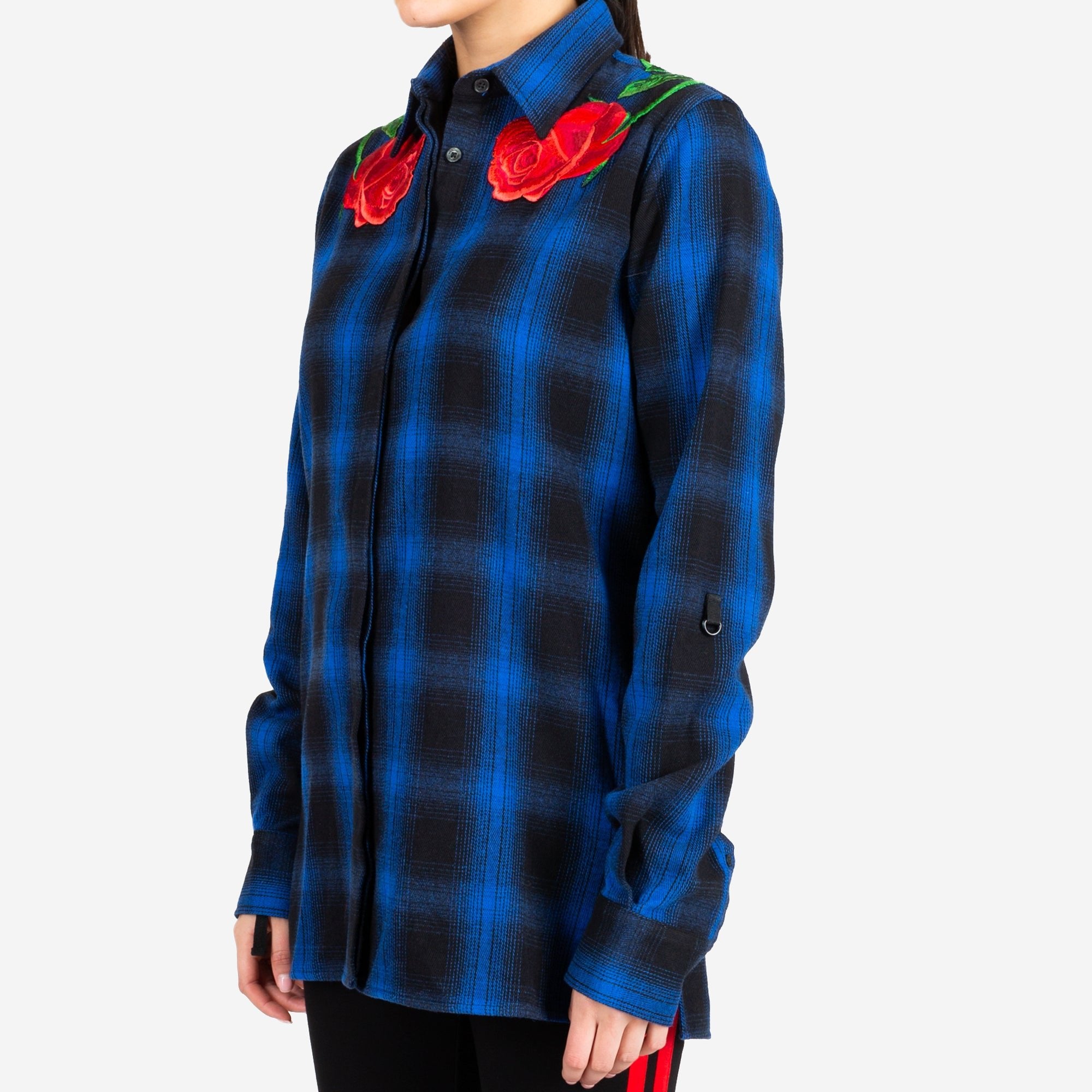 Marcelo Burlon Womens Walakan Check Shirt Blue - 2