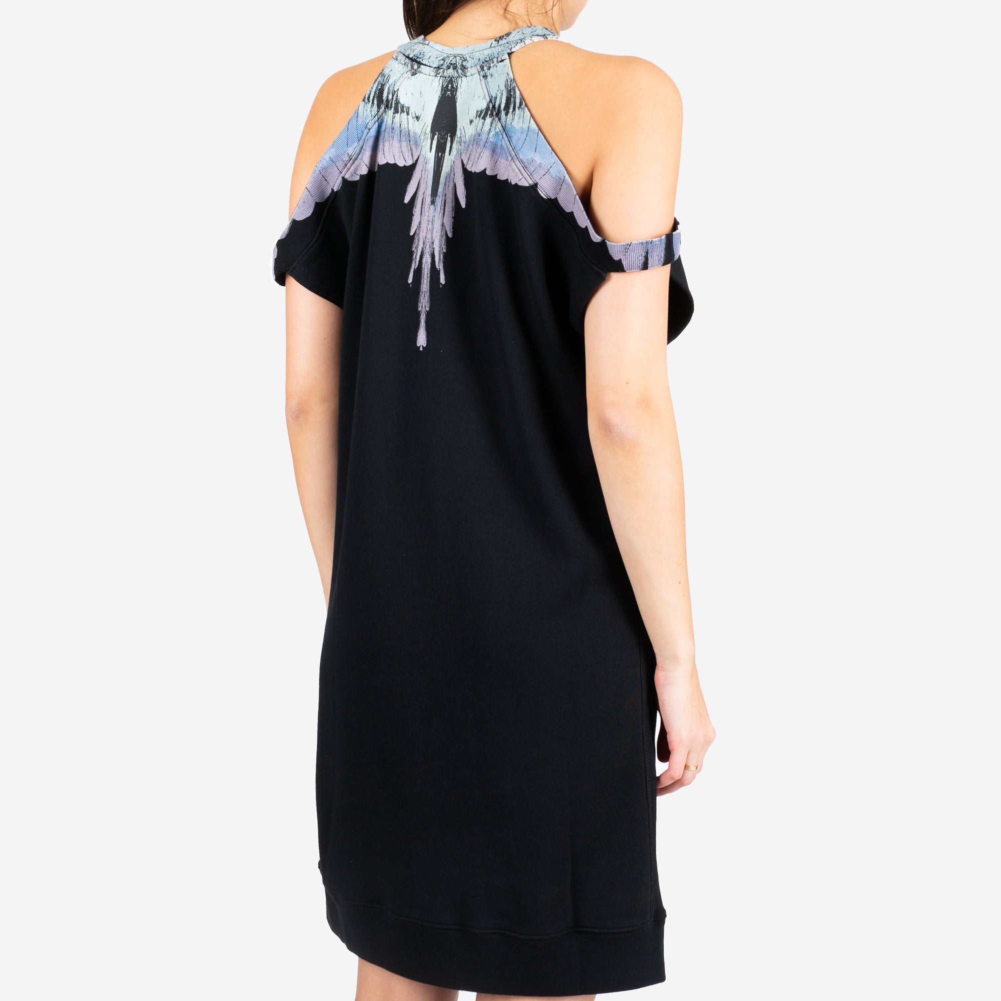 Marcelo Burlon Womens Wings No Shoulders Dress Black - 3