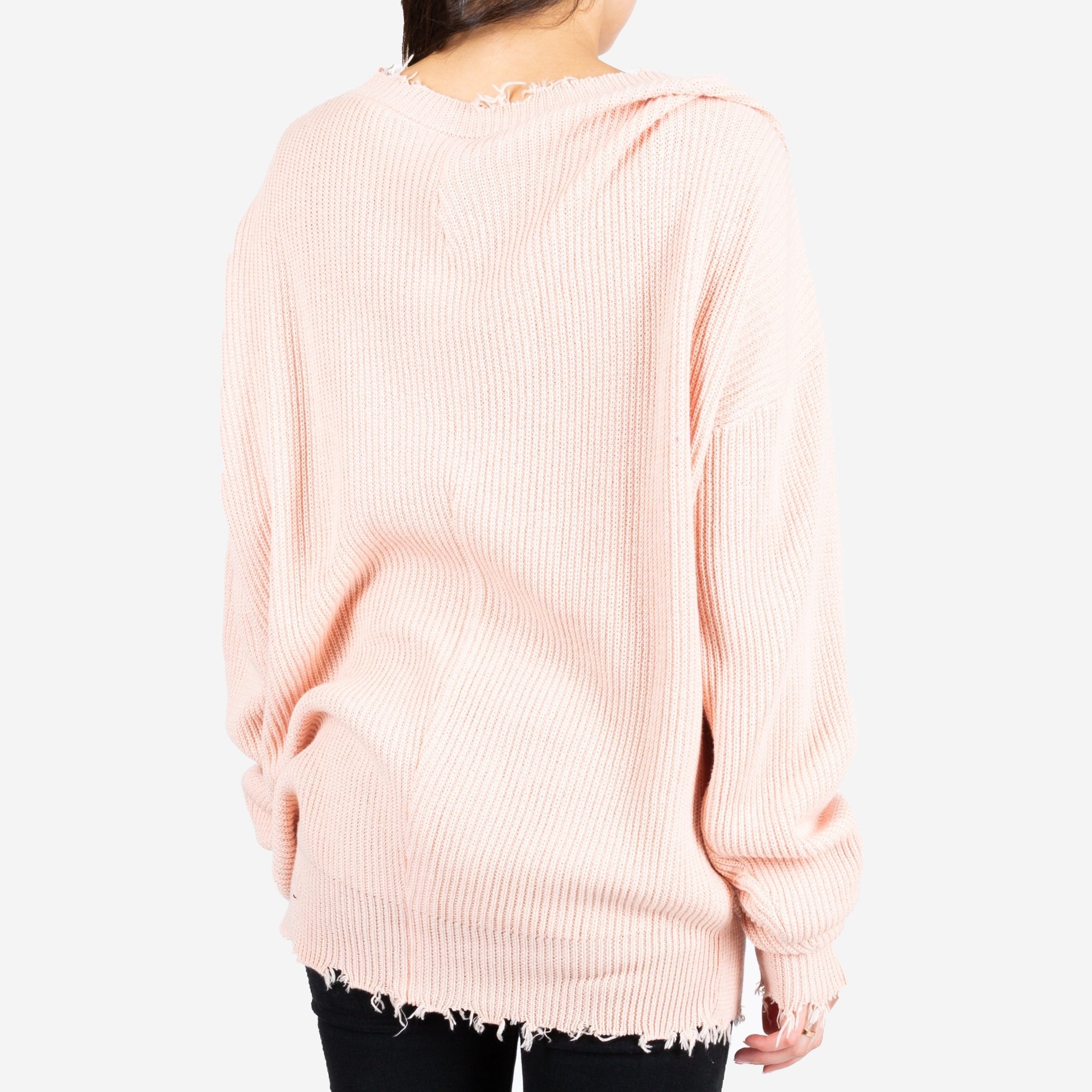 Unravel Womens Ribbed Oversized Sweater Light Pink - 3