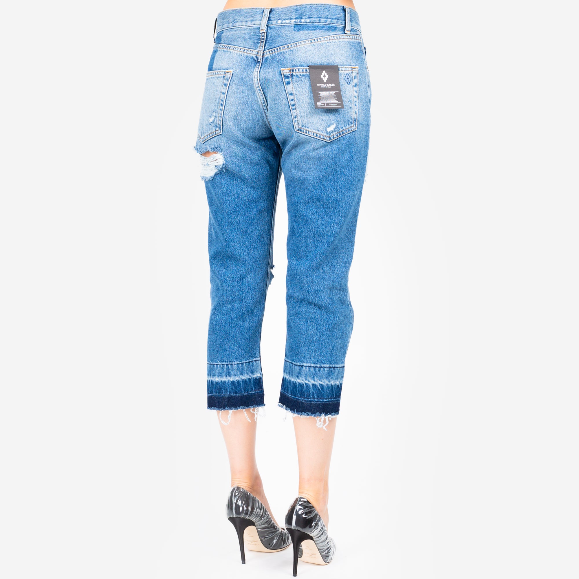 Marcelo Burlon Womens Beth Boyfriend Jeans Blue - 3