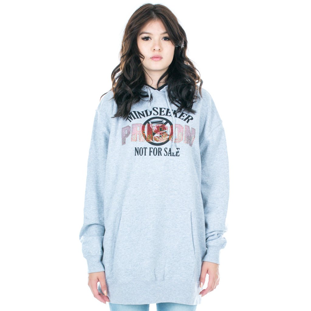 Mindseeker Prison Rhinestone Hoody Grey - 4