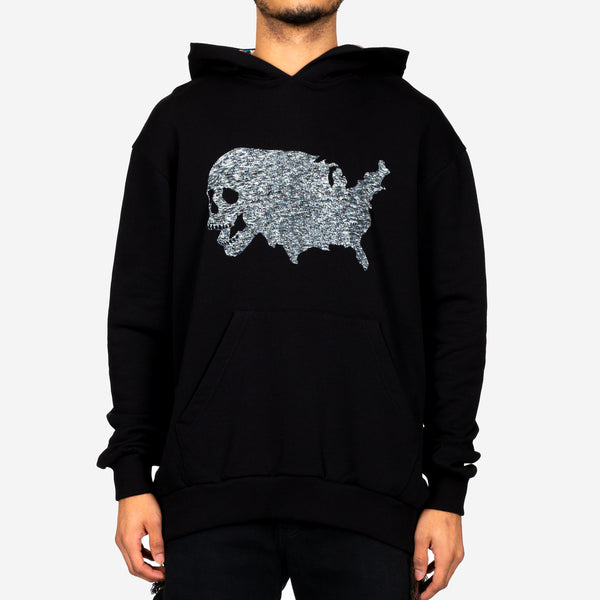 USA Skull Tweed Hoody