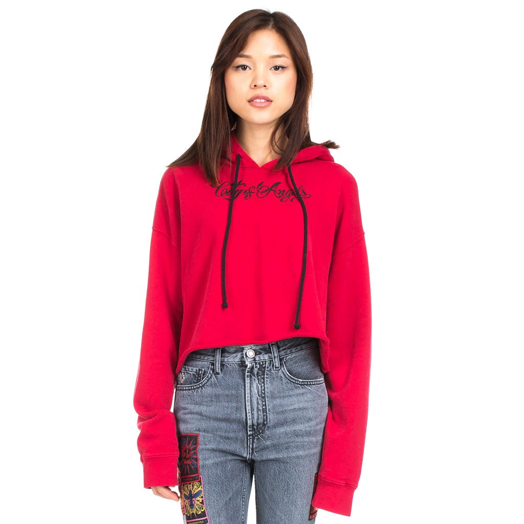 Adaptation Womens City of Angels Cropped Hoody Red - 1