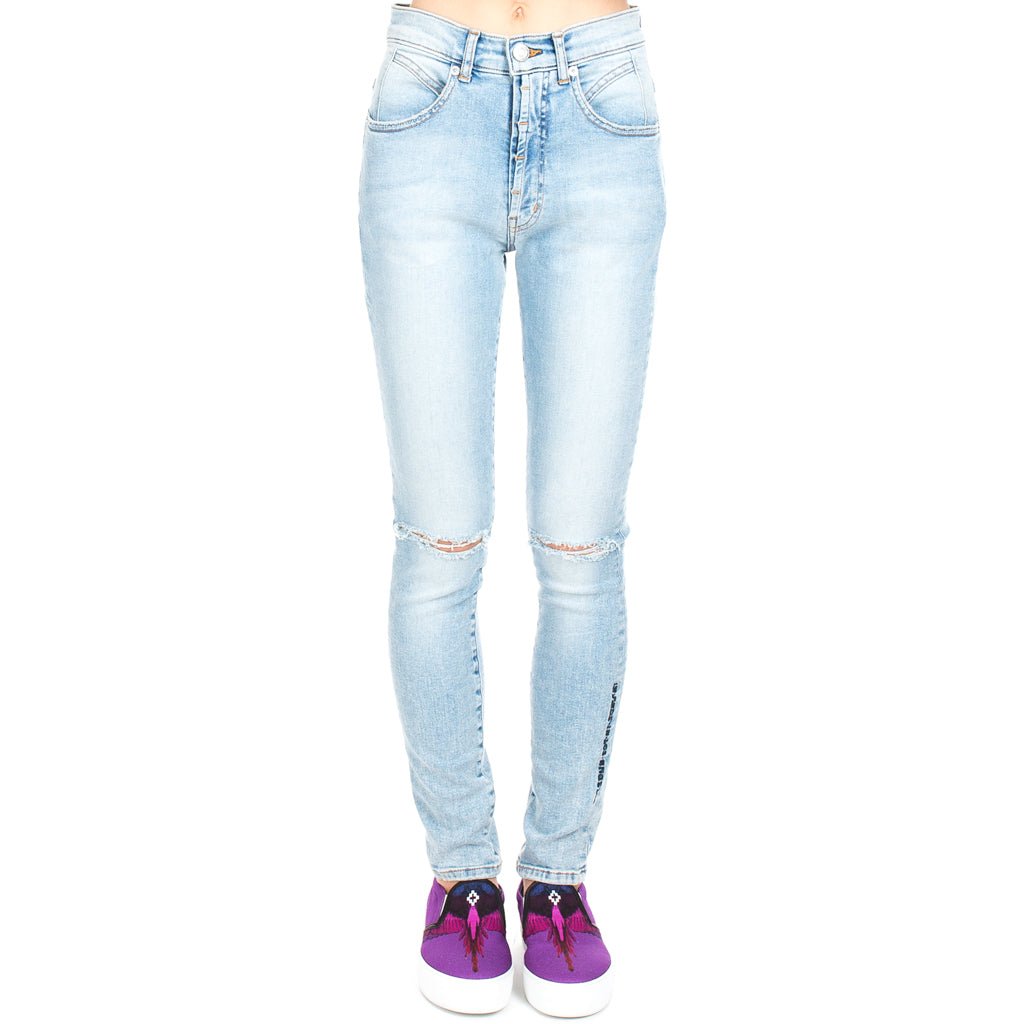 Adaptation Womens I'm Made Distressed Skinny Jeans Blue - 1