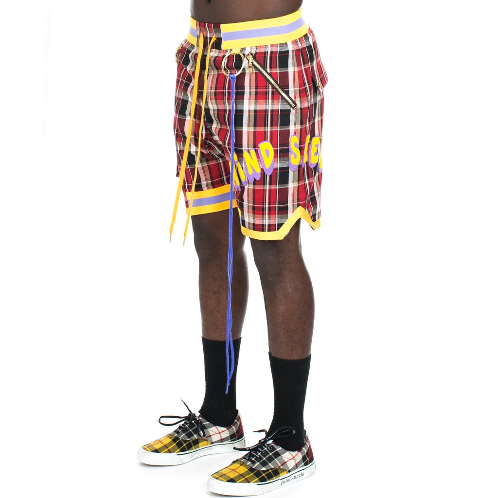 Mindseeker Red Check Patch Shorts Red - 2