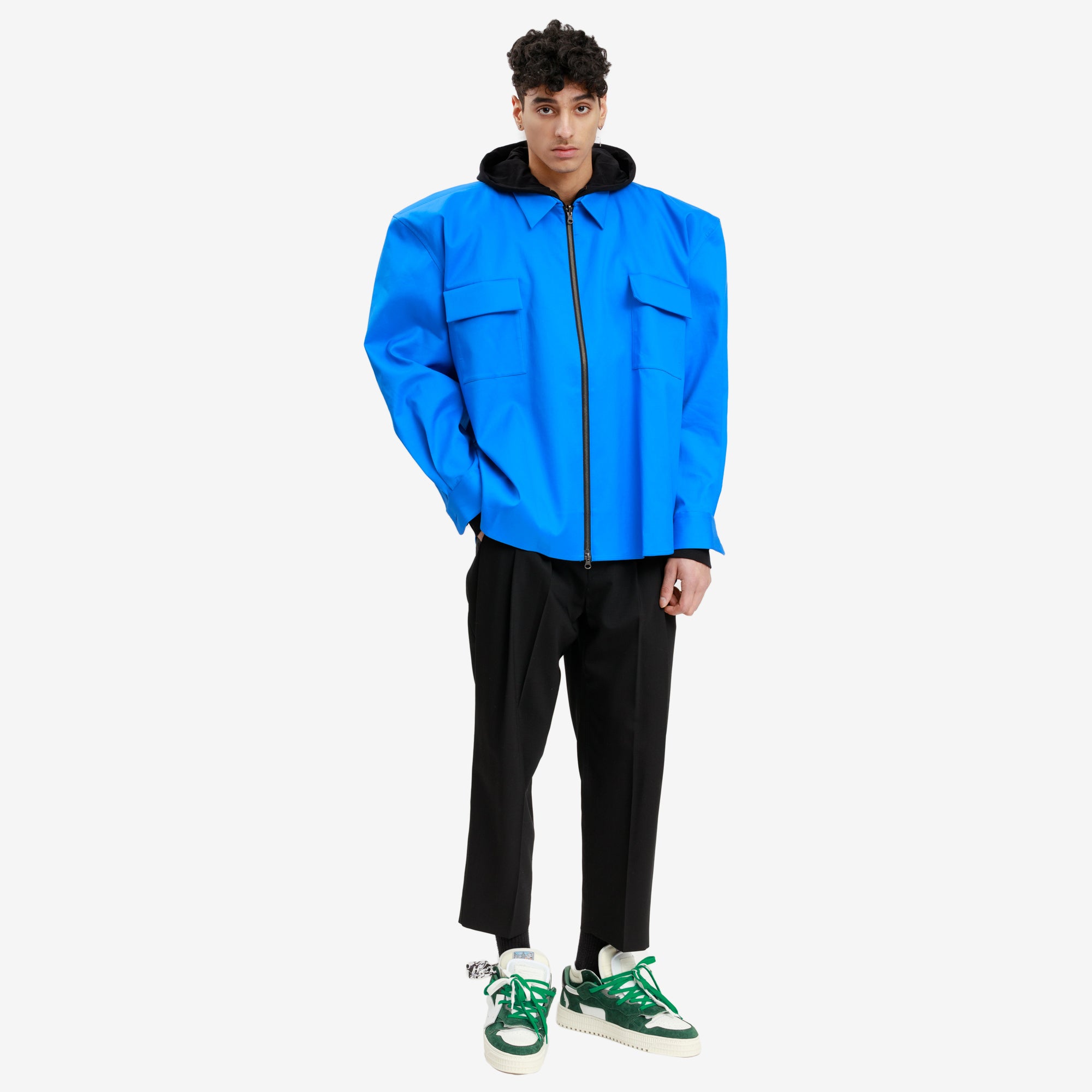 Sankuanz Reversible Wide Shoulder Shirt Blue/Black - 5