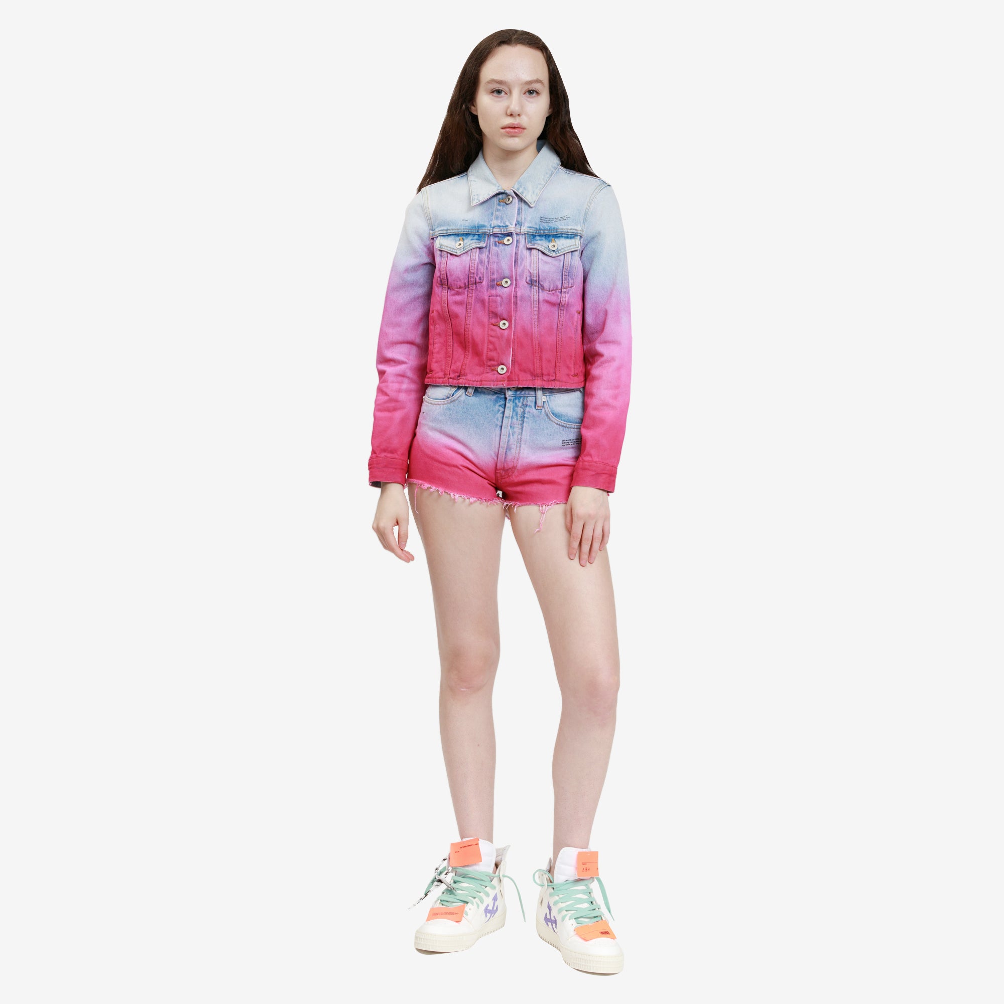 Off - White Womens Degrade Shorts BLEACH - 2