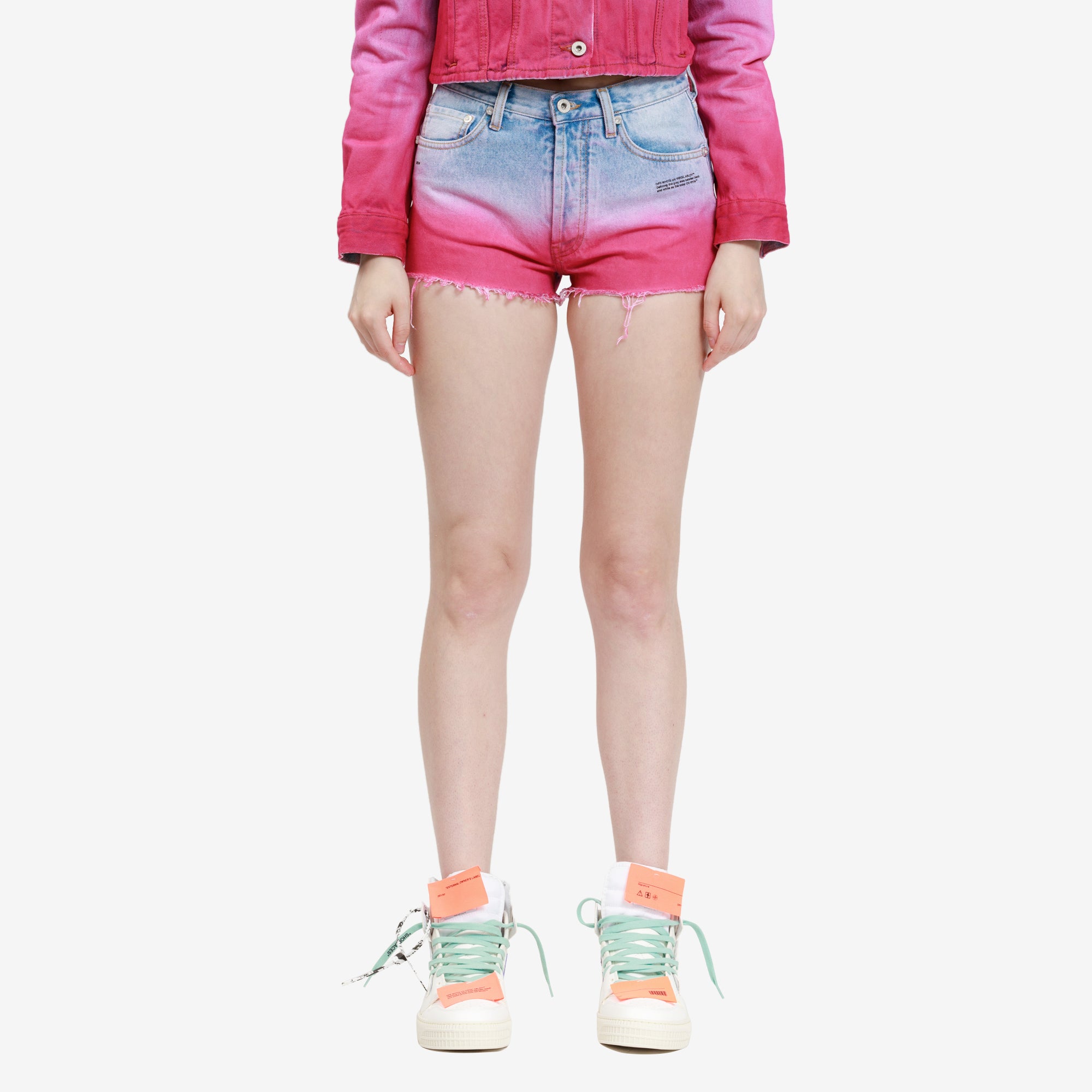 Off - White Womens Degrade Shorts BLEACH - 1