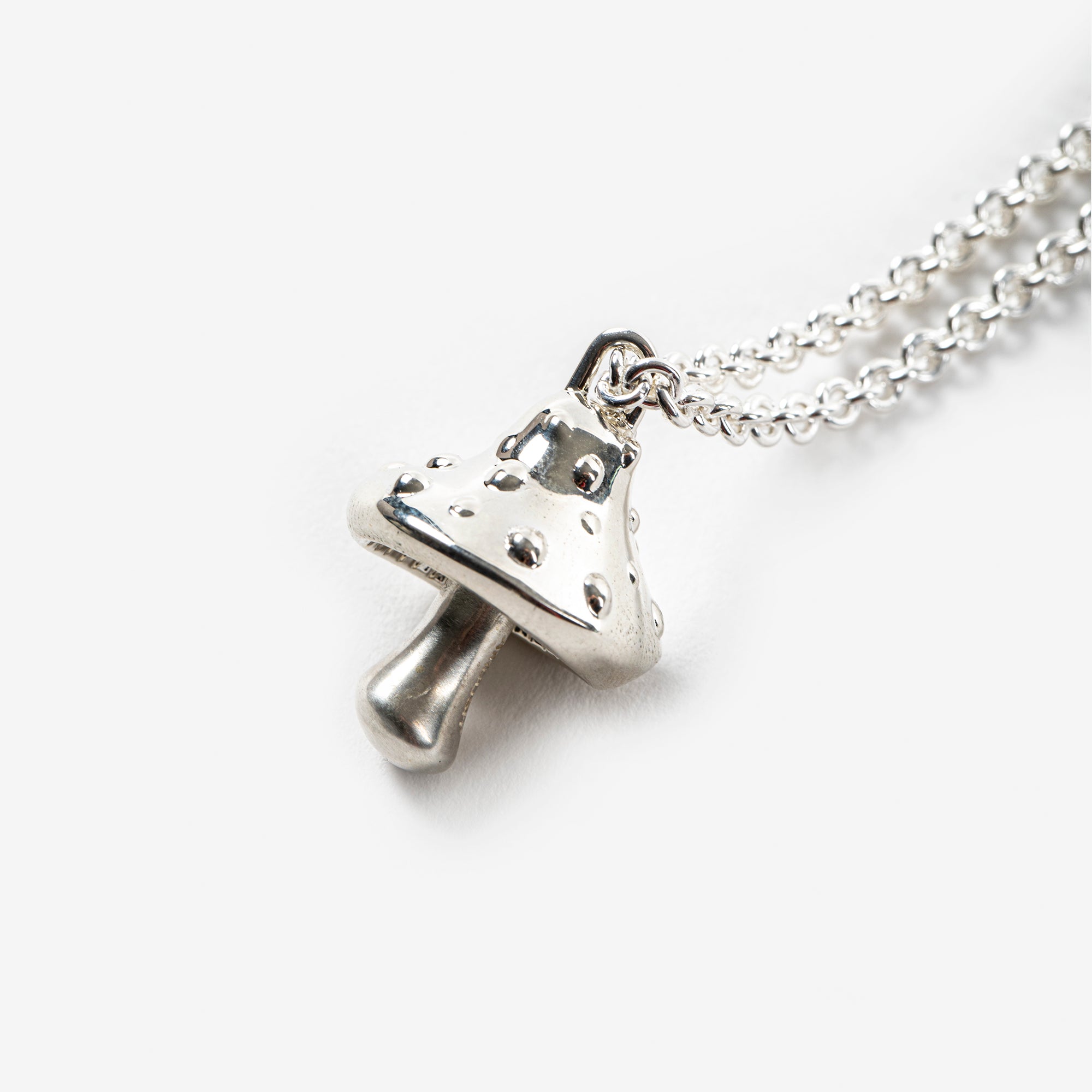 Ambush Mushroom Charm Necklace Silver - 2