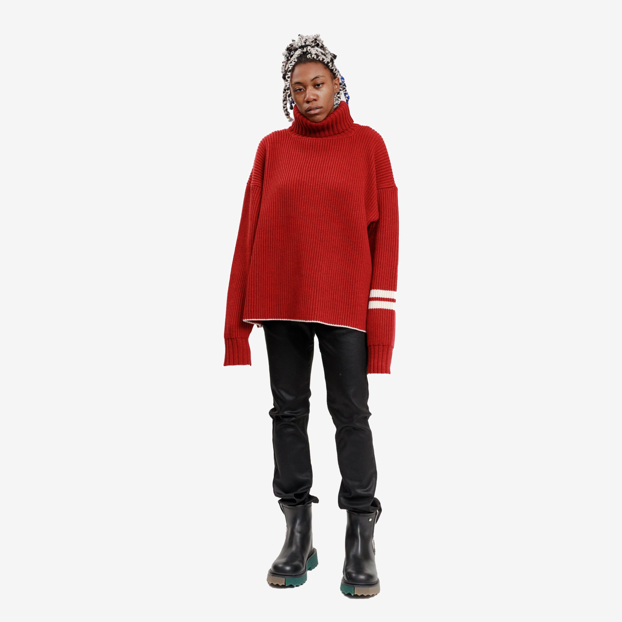 Uniforme Roll Neck Wool Cashmere Sweater Ivy Red - 5
