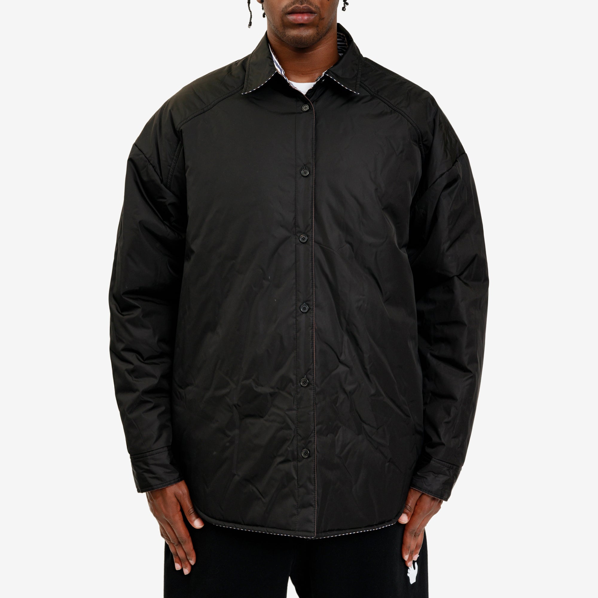 Juun.J Padding Stripe Shirt Brown - 6