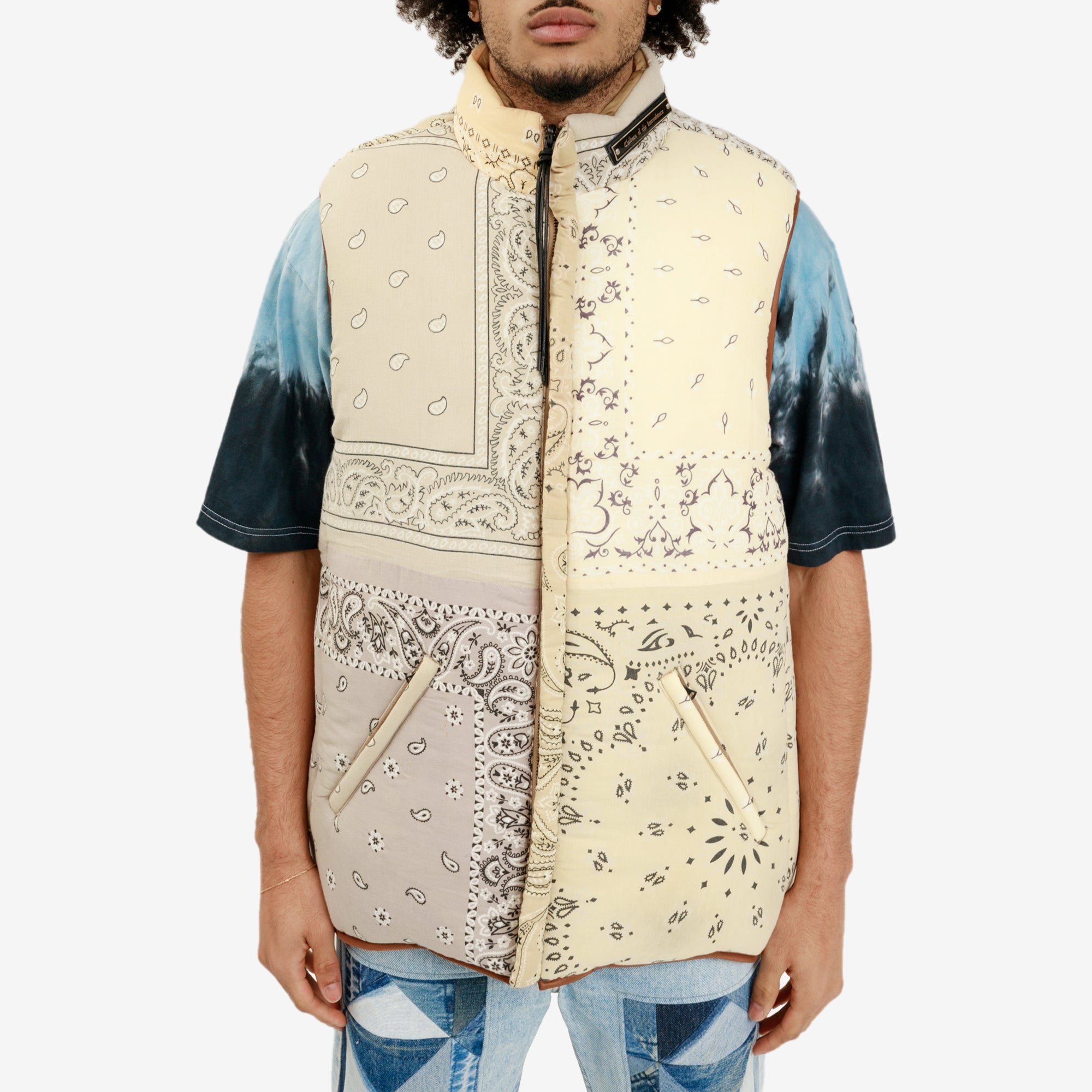 Children of the Discordance Bandana Patchwork Reverse Vest Beige - 1