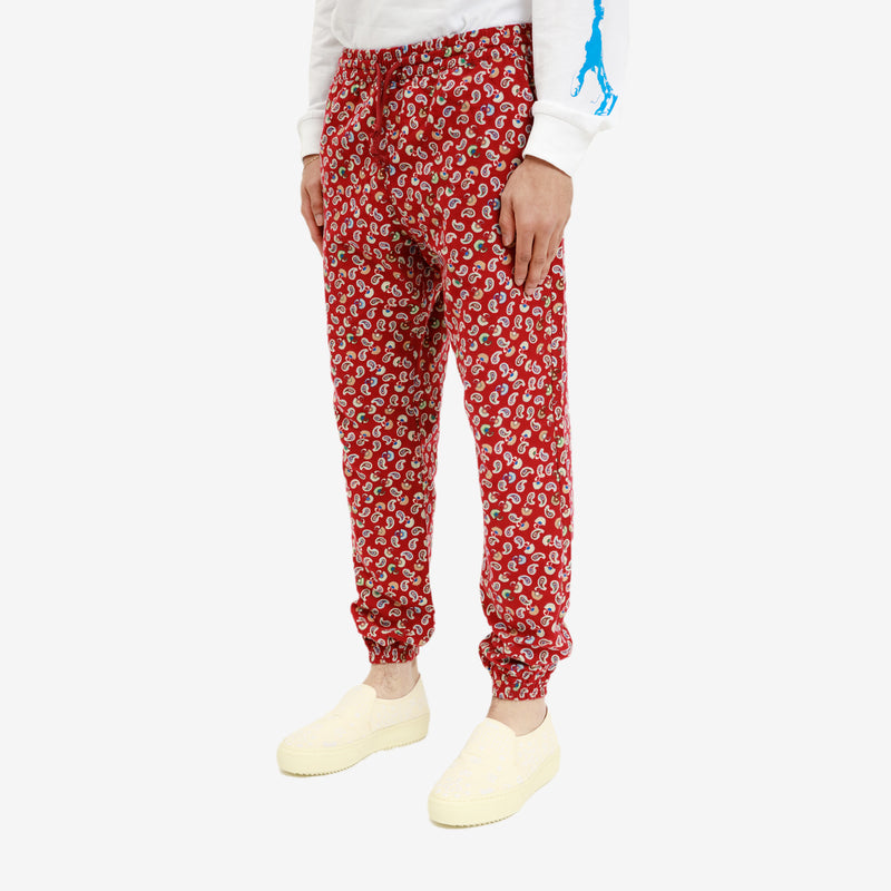 CLOTTEE Paisley Joggers in Burgundy
