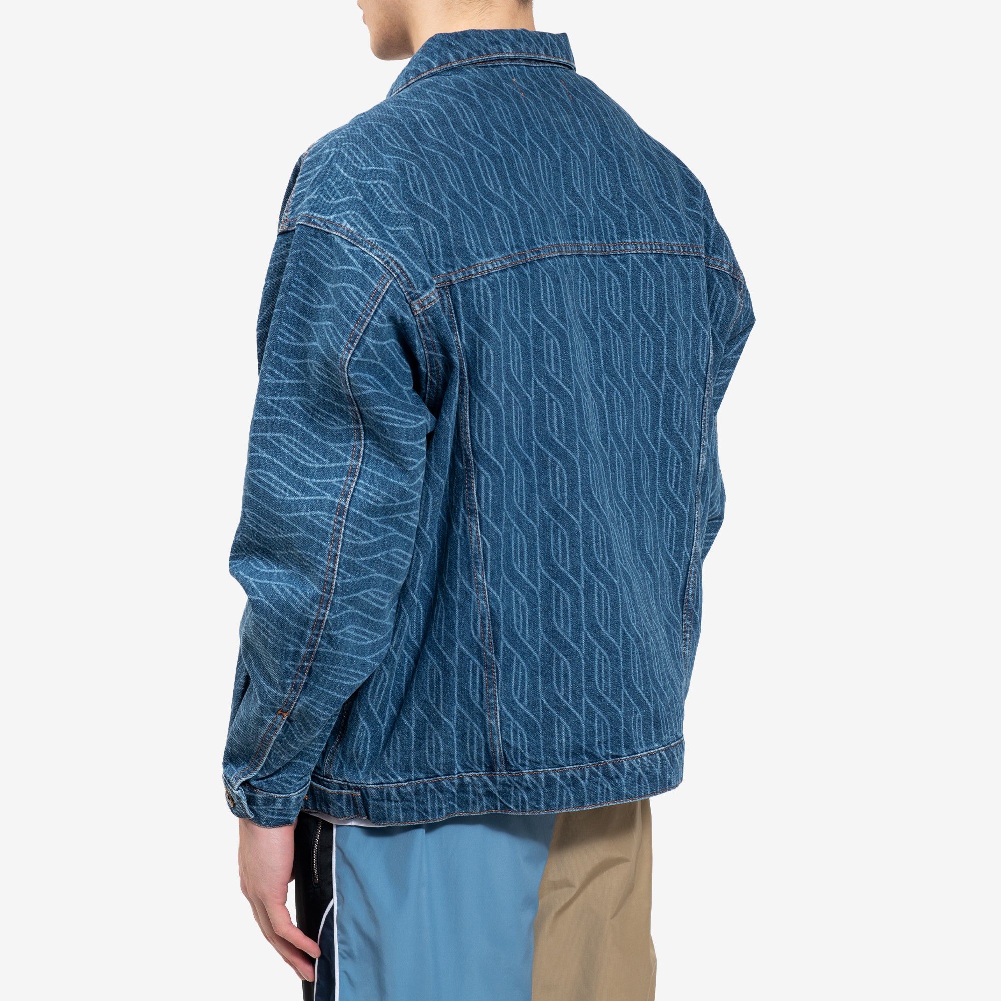 Ahluwalia Signature Laser Denim Jacket Stanly Blue - 4