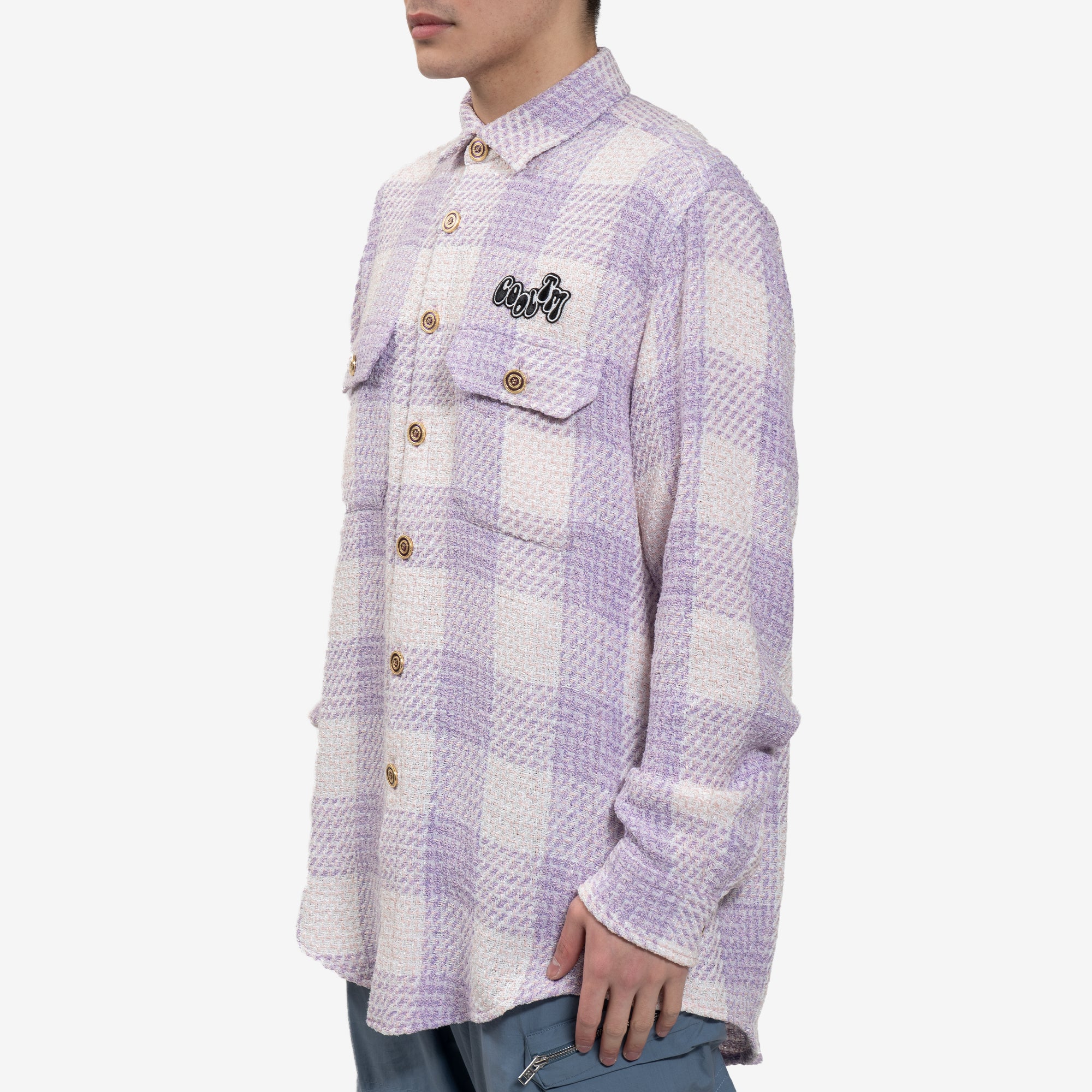 COOL T.M Oversized Tweed Shirt Purple - 3